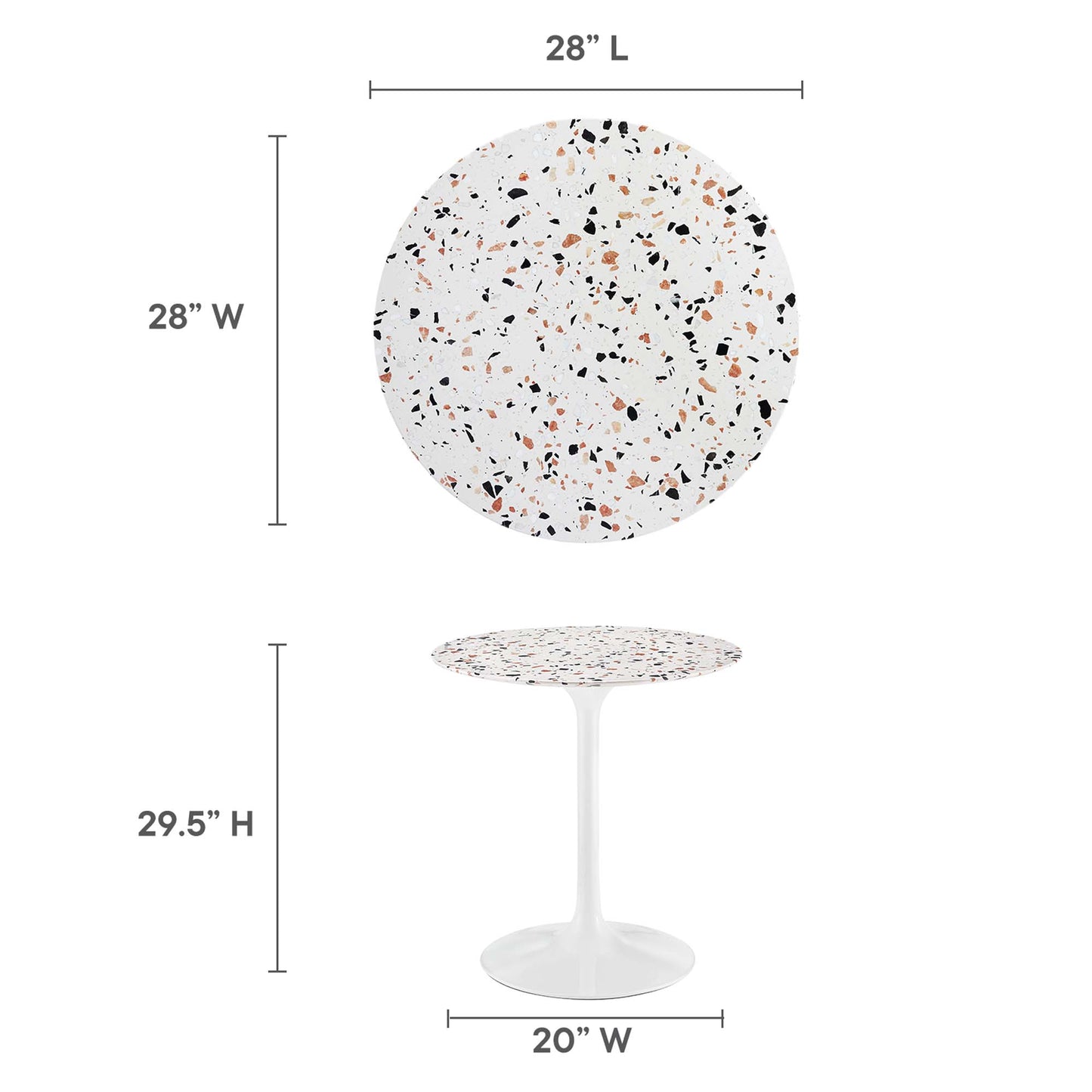 Lippa 28" Round Terrazzo Dining Table