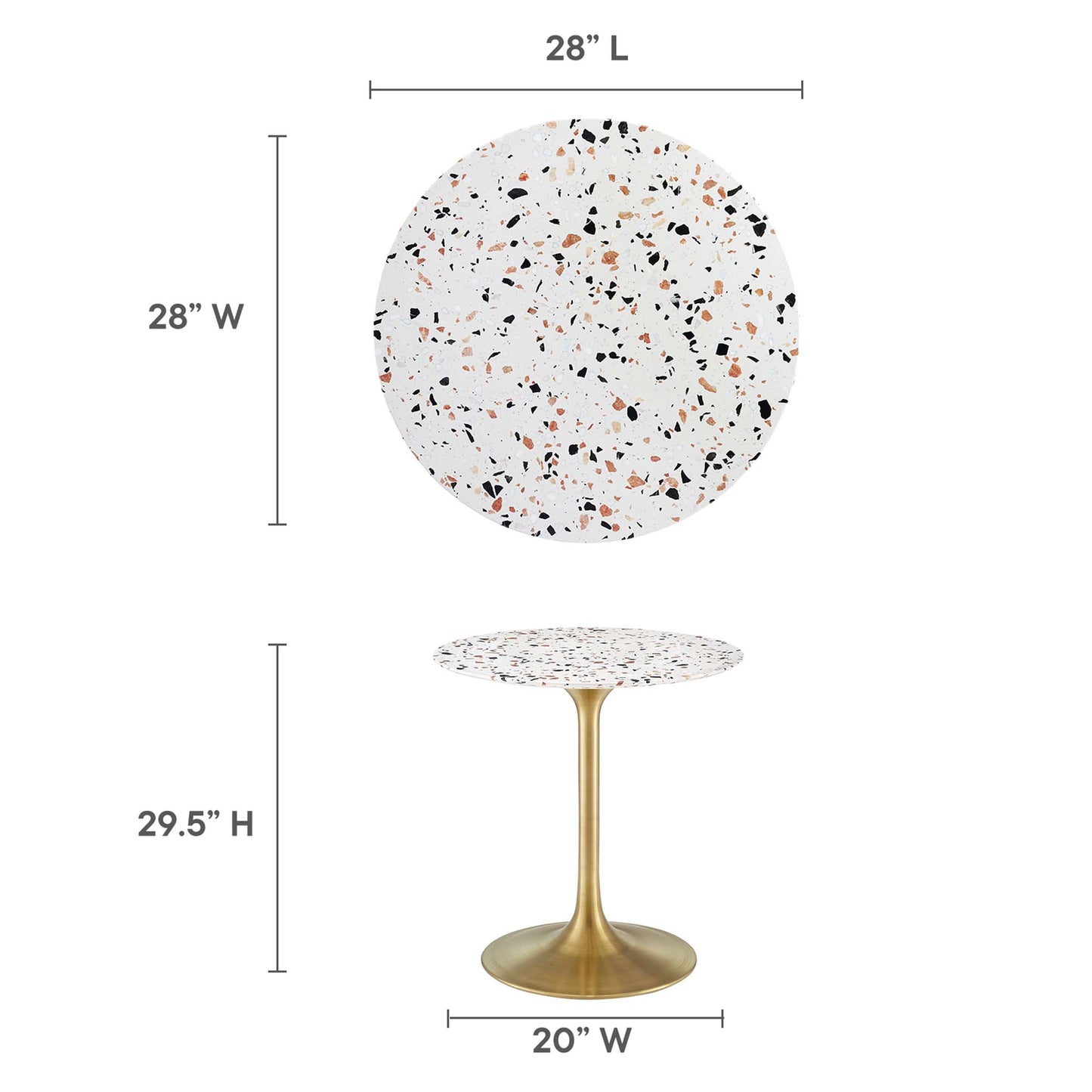 Lippa 28" Round Terrazzo Dining Table