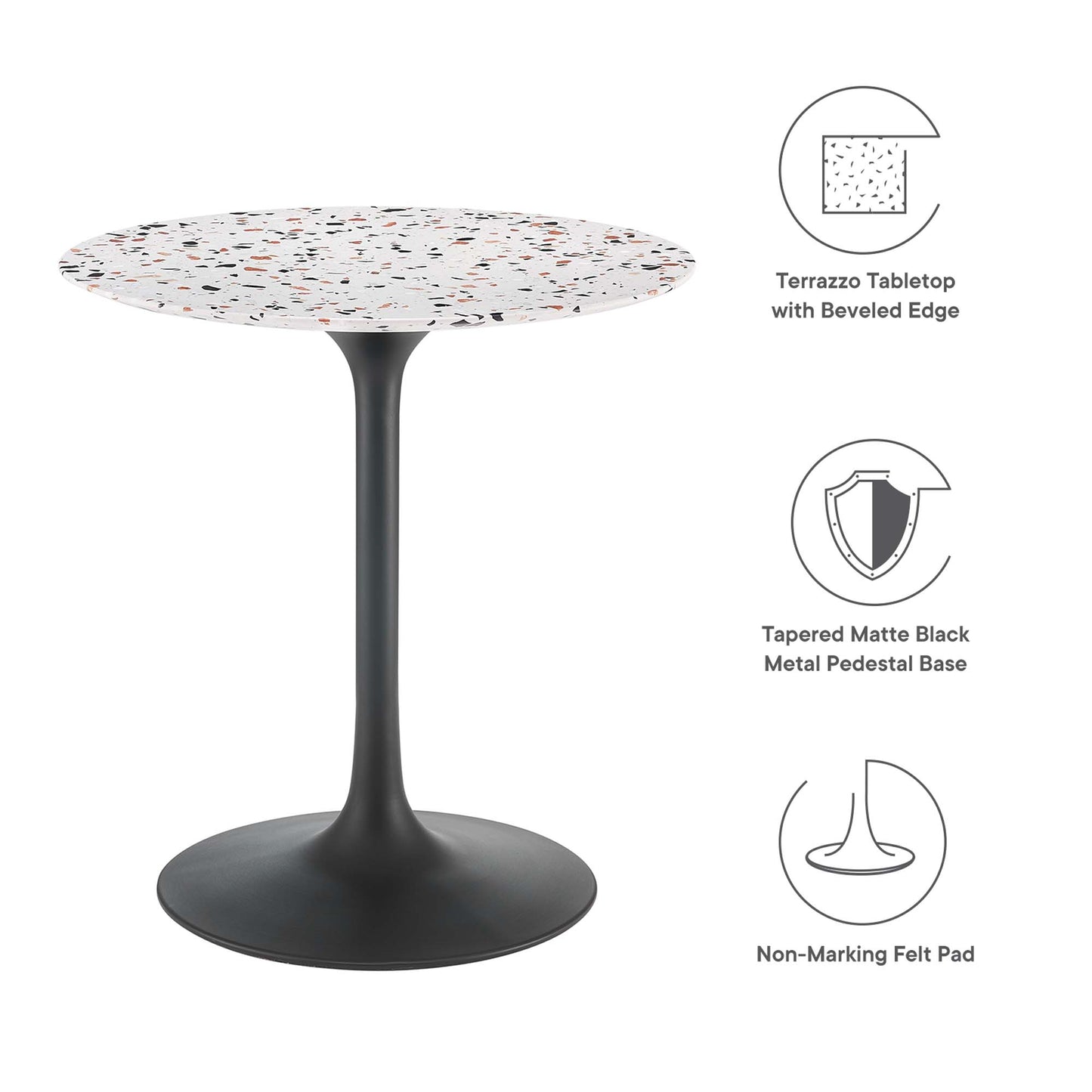 Lippa 28" Round Terrazzo Dining Table