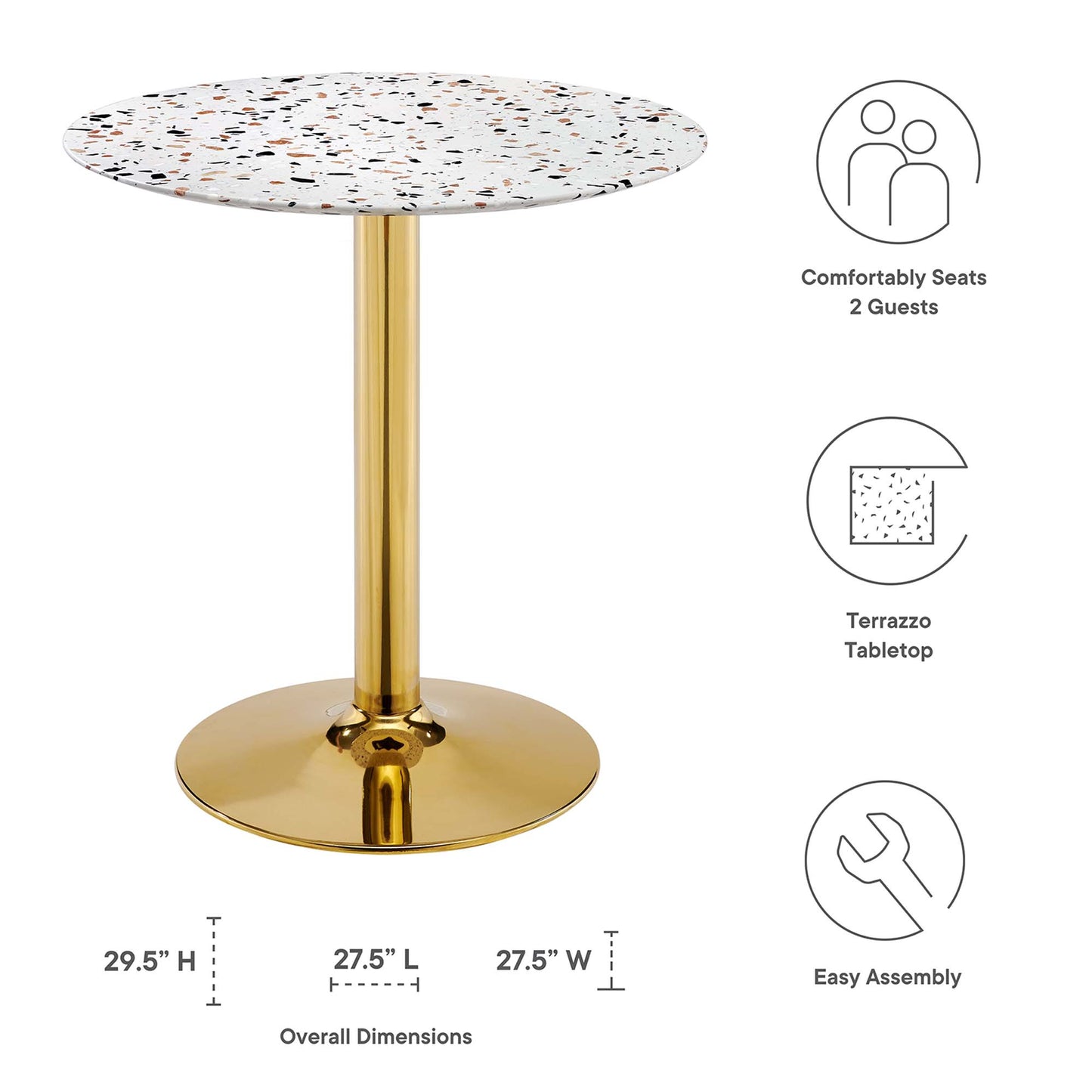 Verne 28" Round Terrazzo Dining Table