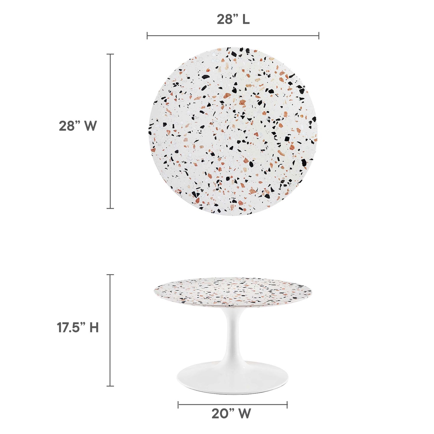 Lippa 28" Round Terrazzo Coffee Table