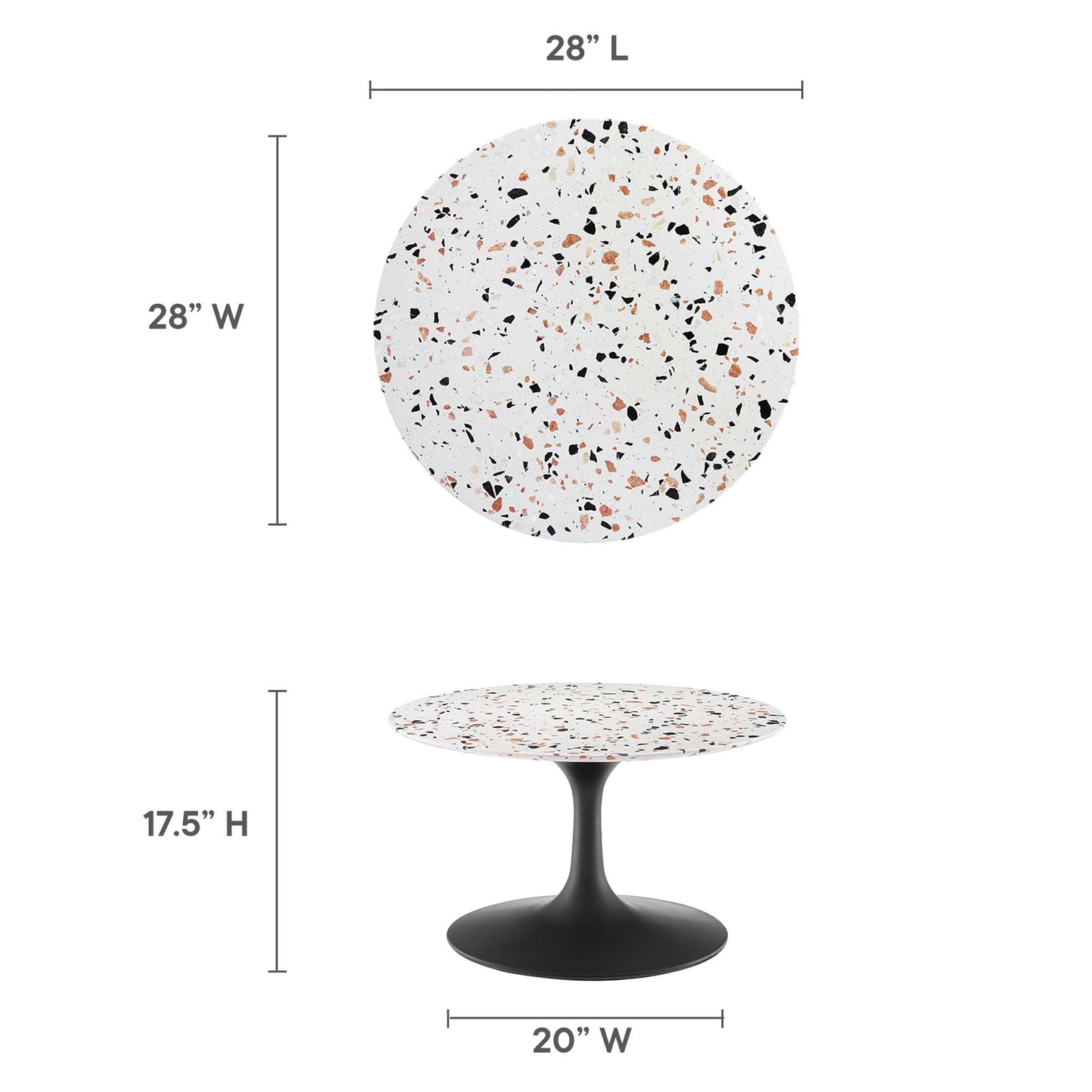 Lippa 28" Round Terrazzo Coffee Table