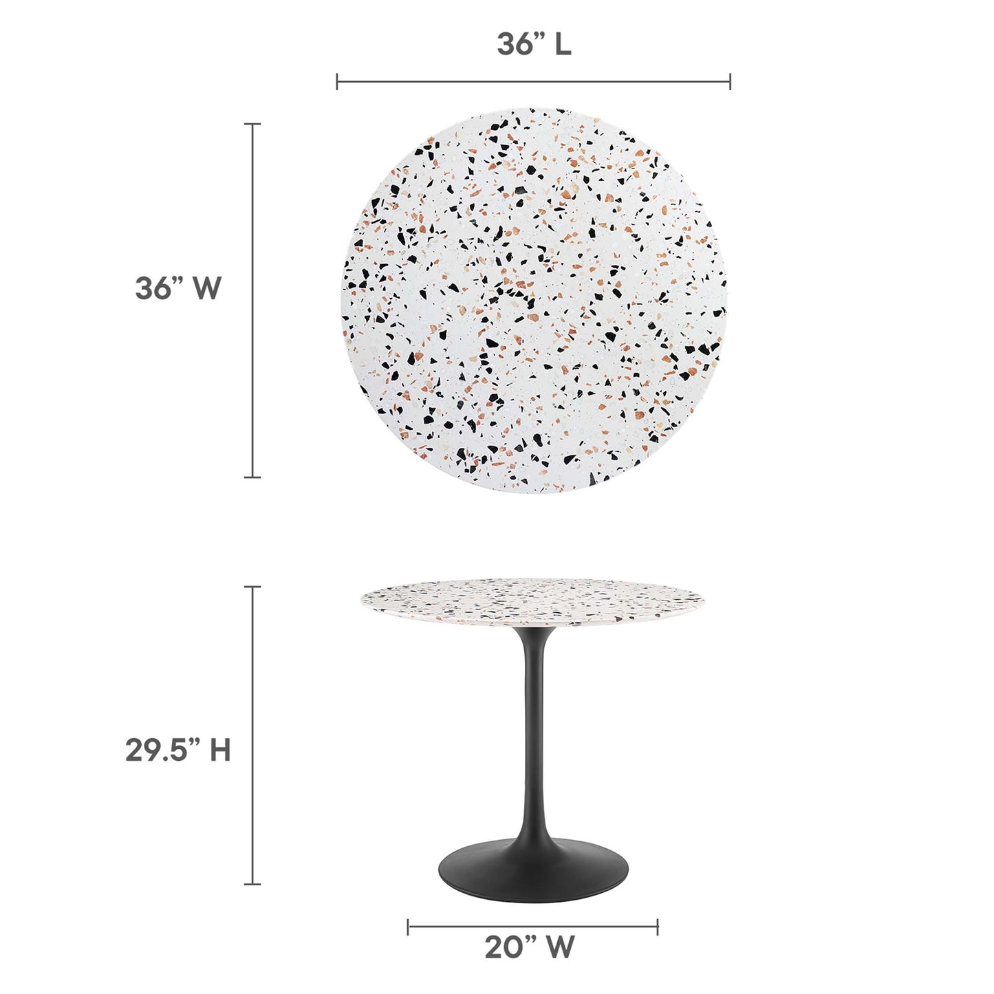 Lippa 36" Round Terrazzo Dining Table