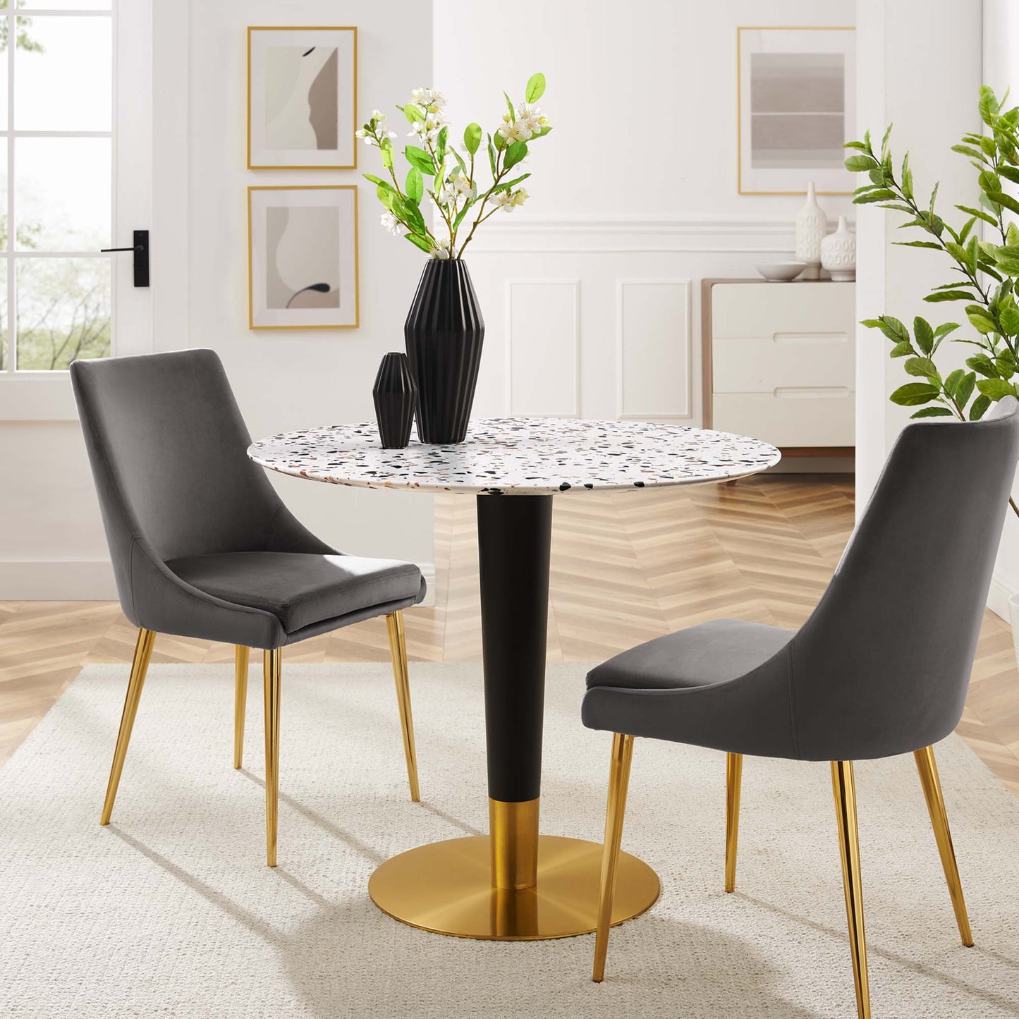 Zinque 36" Round Terrazzo Dining Table