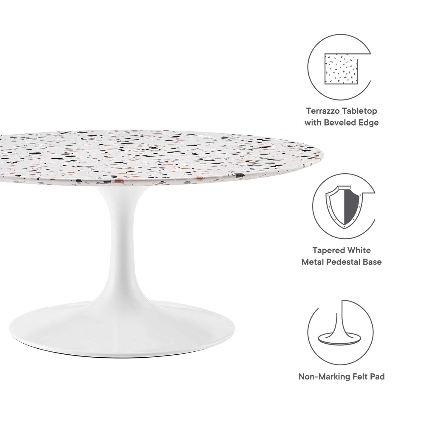 Lippa 36" Round Terrazzo Coffee Table