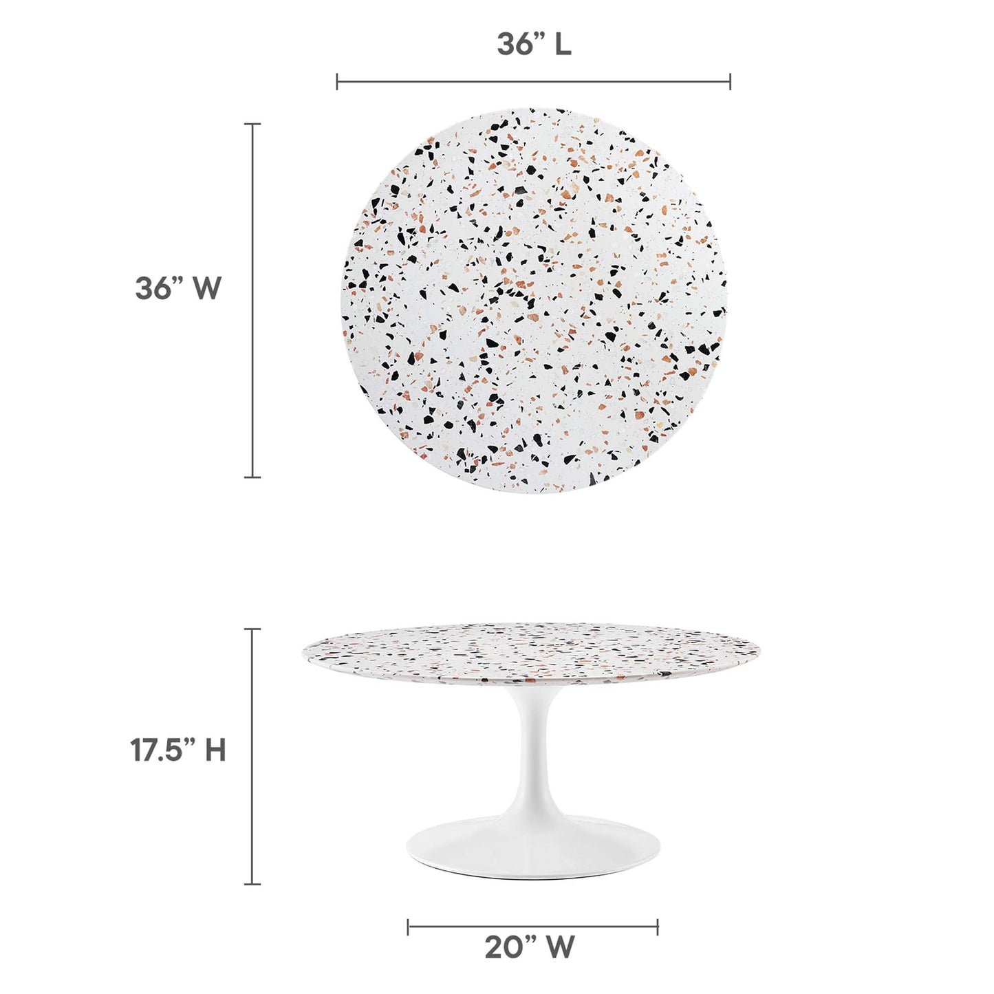 Lippa 36" Round Terrazzo Coffee Table