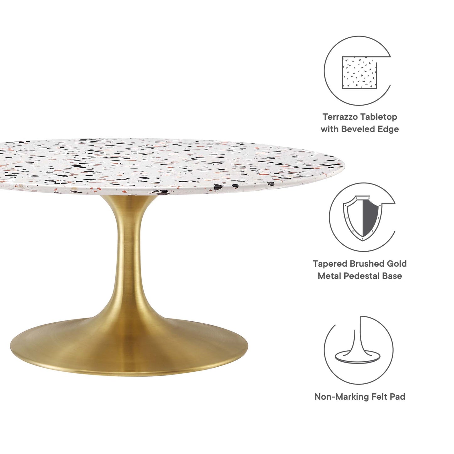 Lippa 36" Round Terrazzo Coffee Table