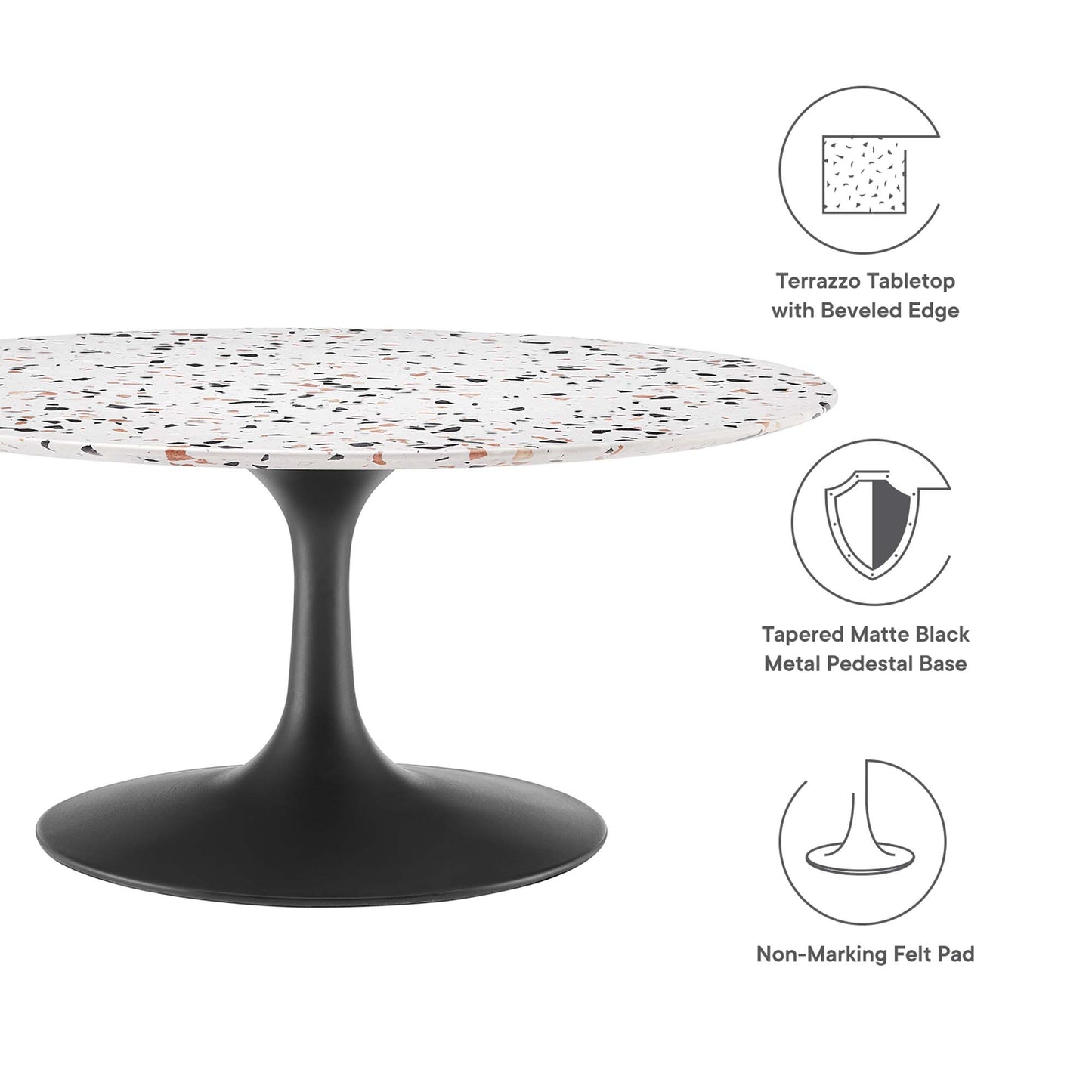 Lippa 36" Round Terrazzo Coffee Table