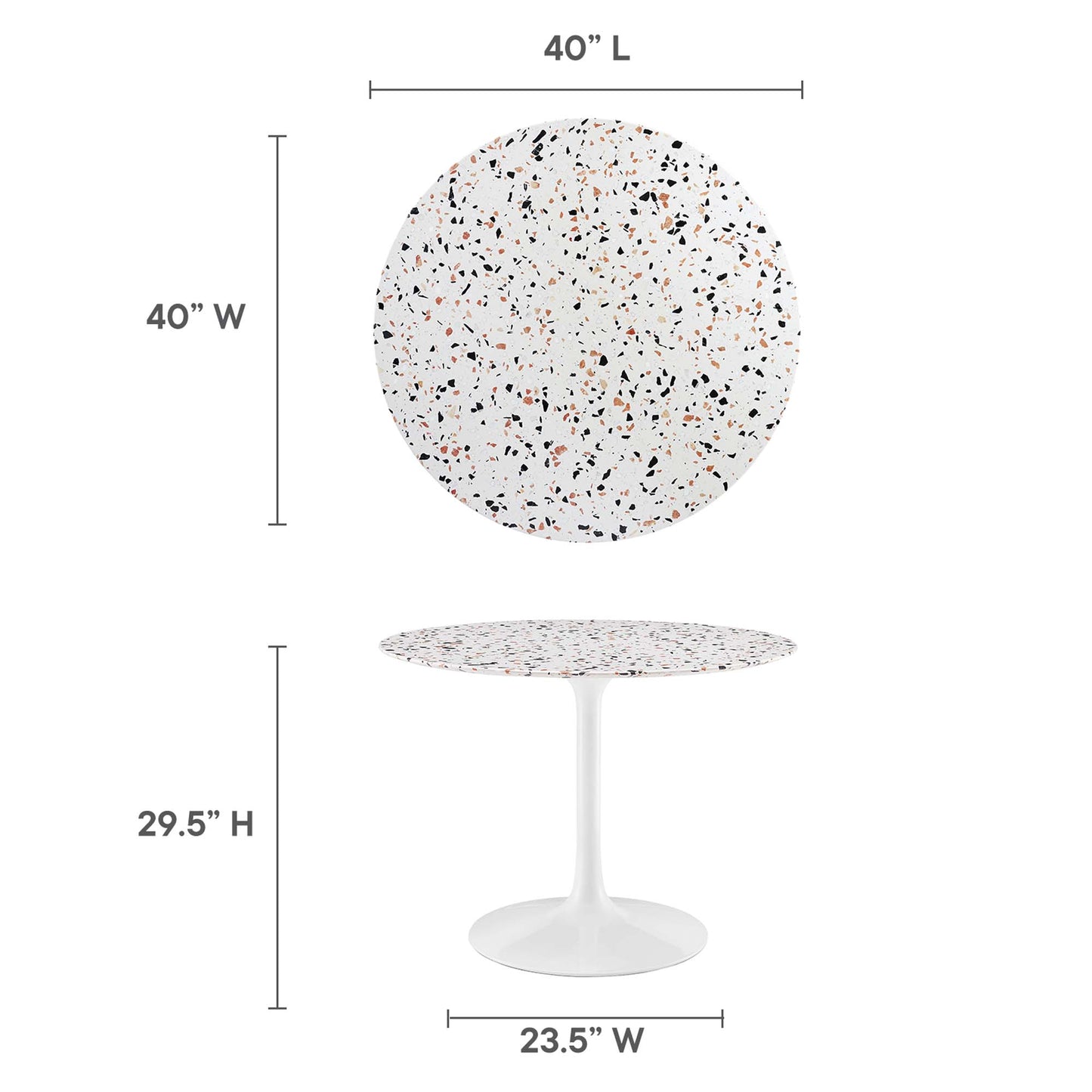 Lippa 40" Round Terrazzo Dining Table