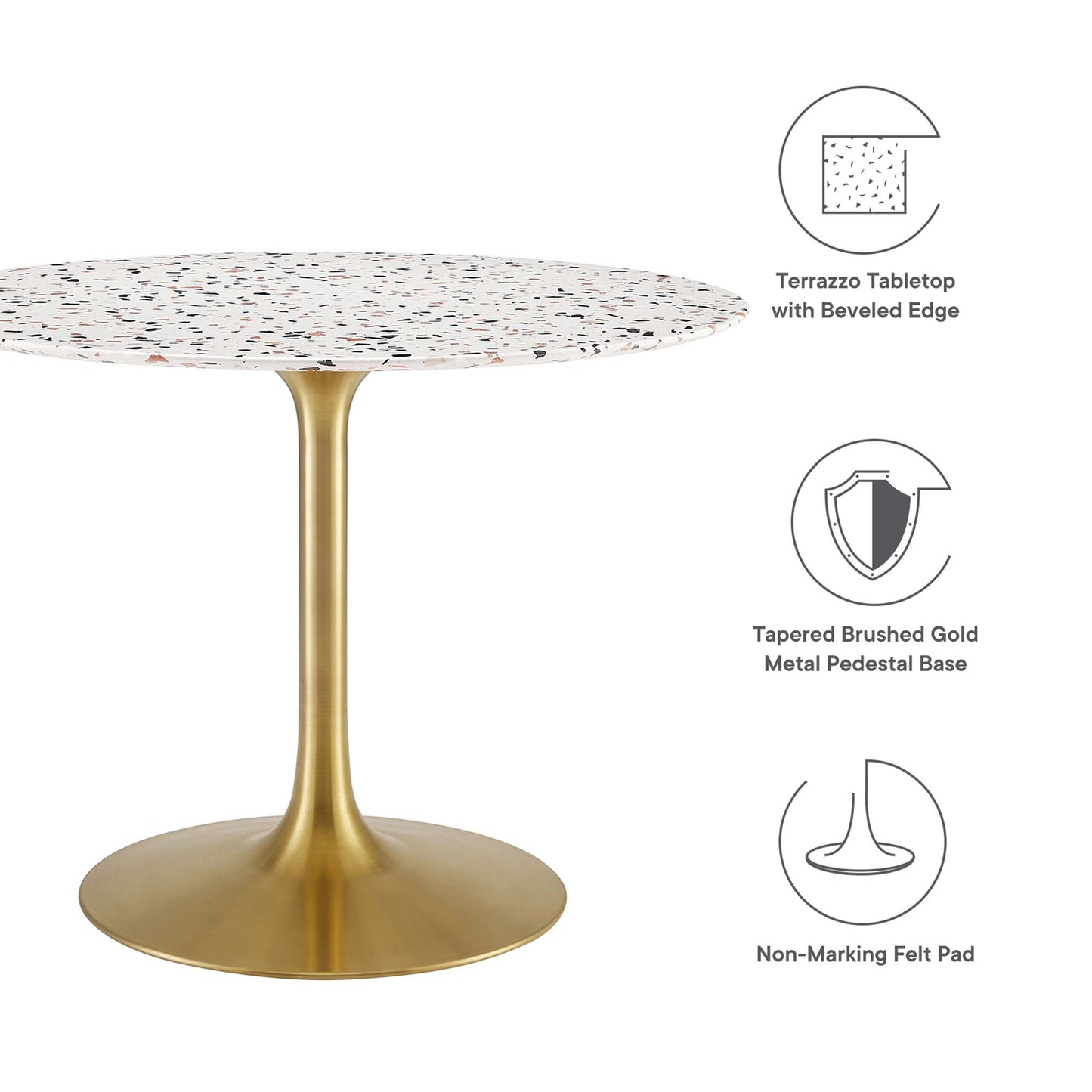 Lippa 40" Round Terrazzo Dining Table