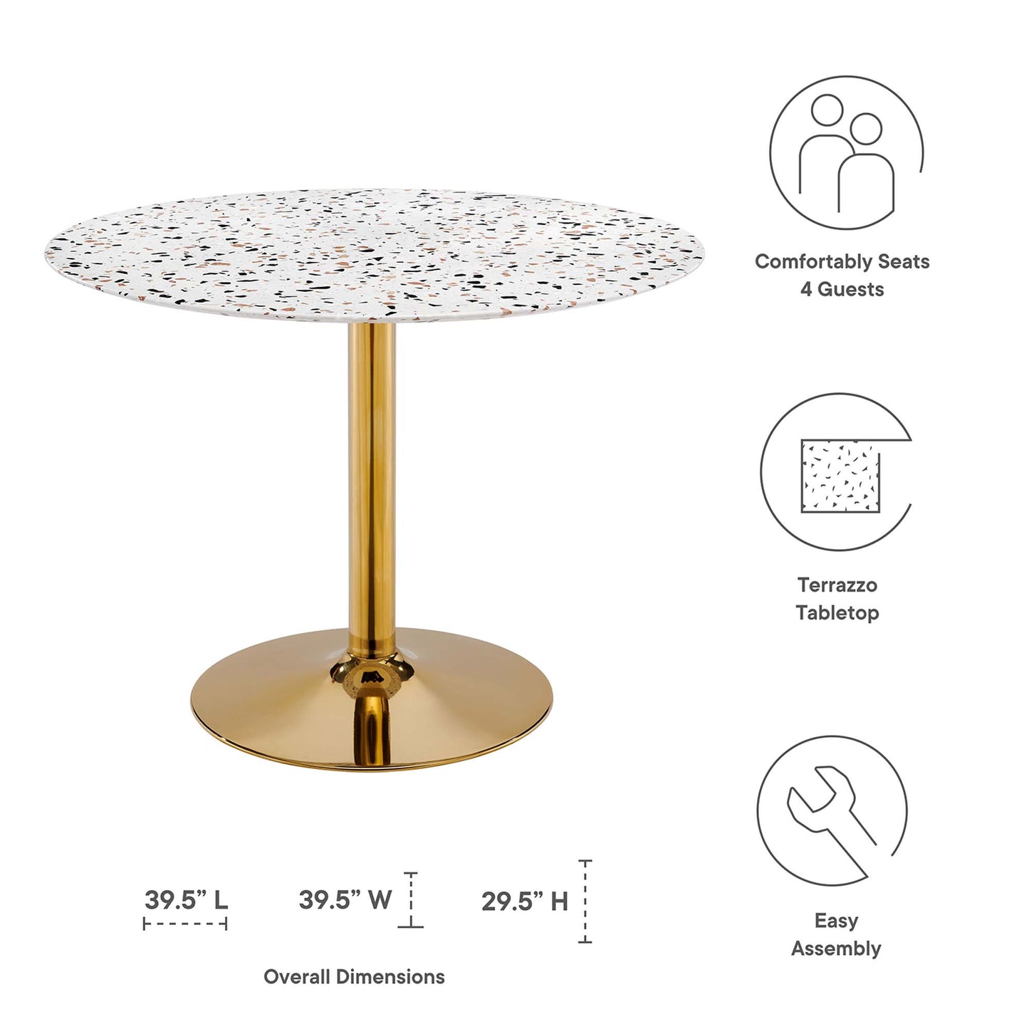 Verne 40" Round Terrazzo Dining Table