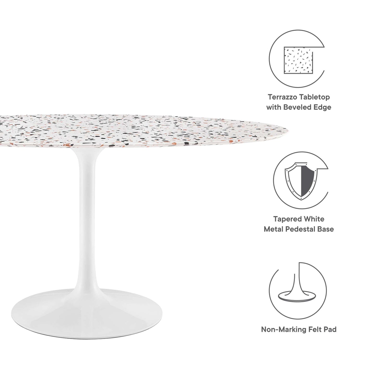 Lippa 60" Oval Terrazzo Dining Table