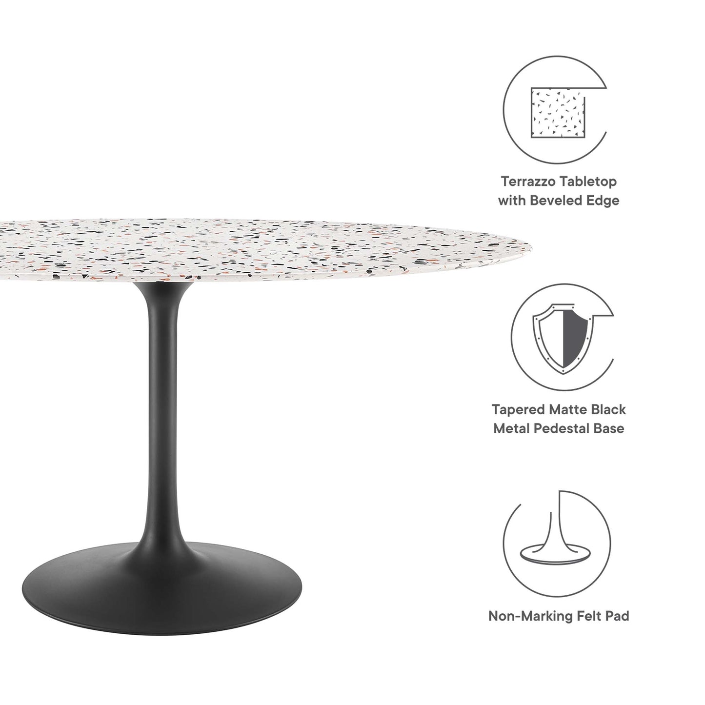 Lippa 60" Oval Terrazzo Dining Table