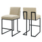 Lot de 2 tabourets de bar en tissu capitonné Indulge Channel par Modway