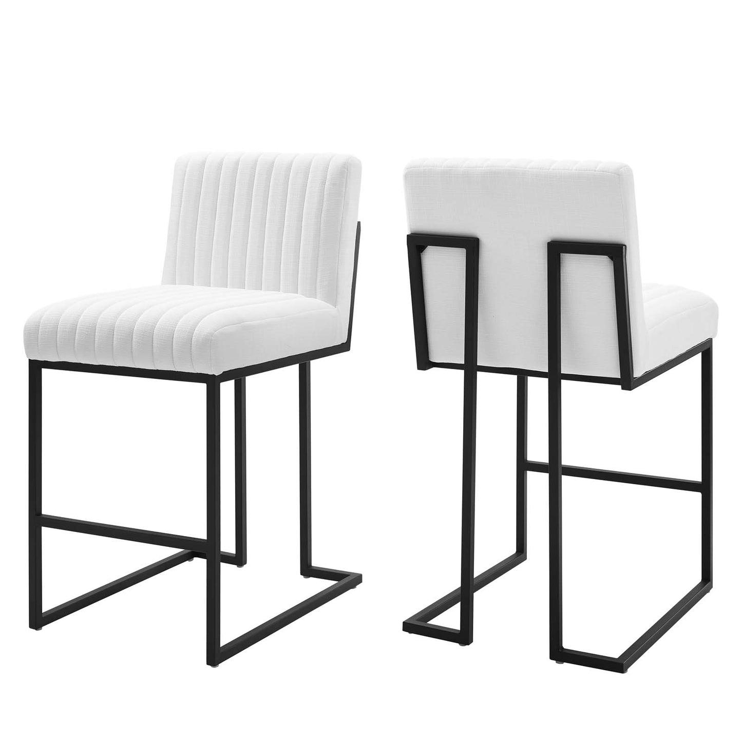 Lot de 2 tabourets de bar en tissu capitonné Indulge Channel par Modway