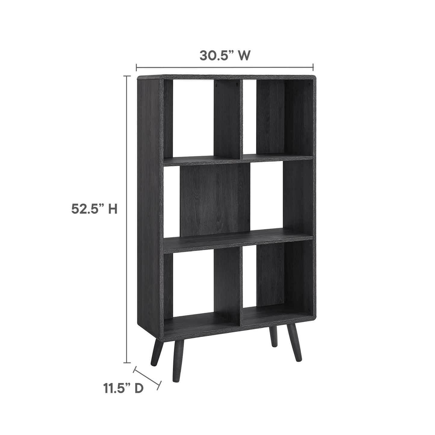 Estantería de cinco estantes con vetas de madera Transmit de Modway