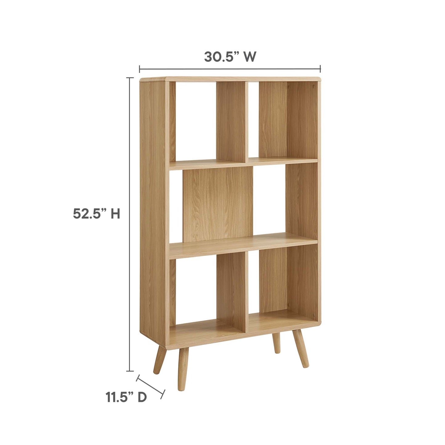 Estantería de cinco estantes con vetas de madera Transmit de Modway