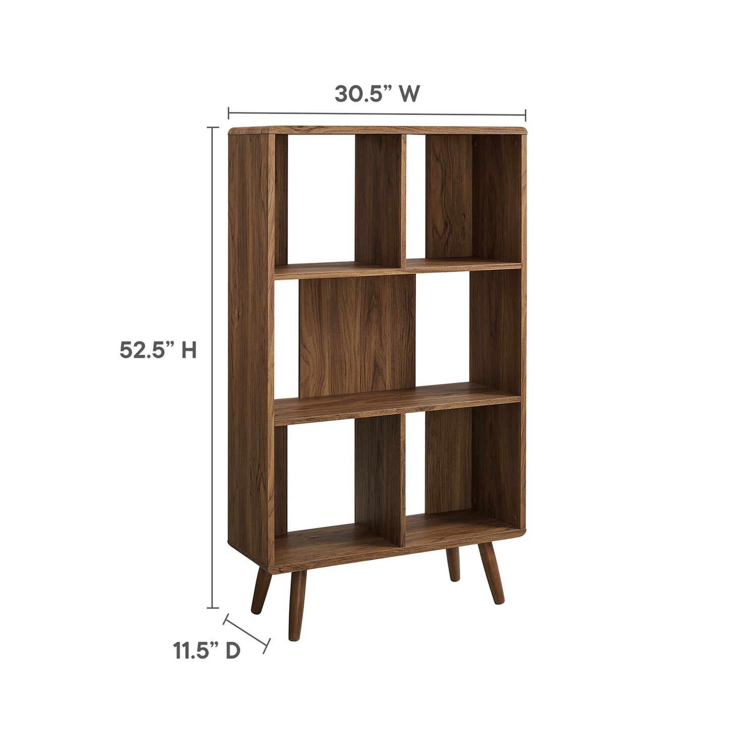 Estantería de cinco estantes con vetas de madera Transmit de Modway