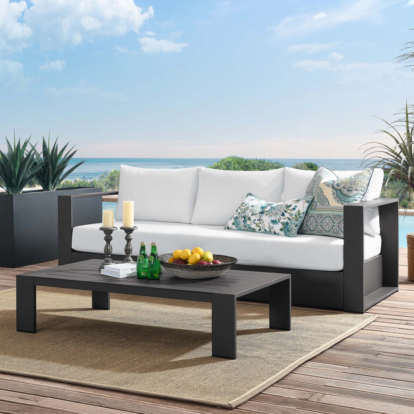 Tahoe 2-Piece Outdoor Patio Powder-Coated Aluminum Set