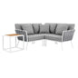 Stance 4 Piece Outdoor Patio Aluminum Sectional Sofa Set