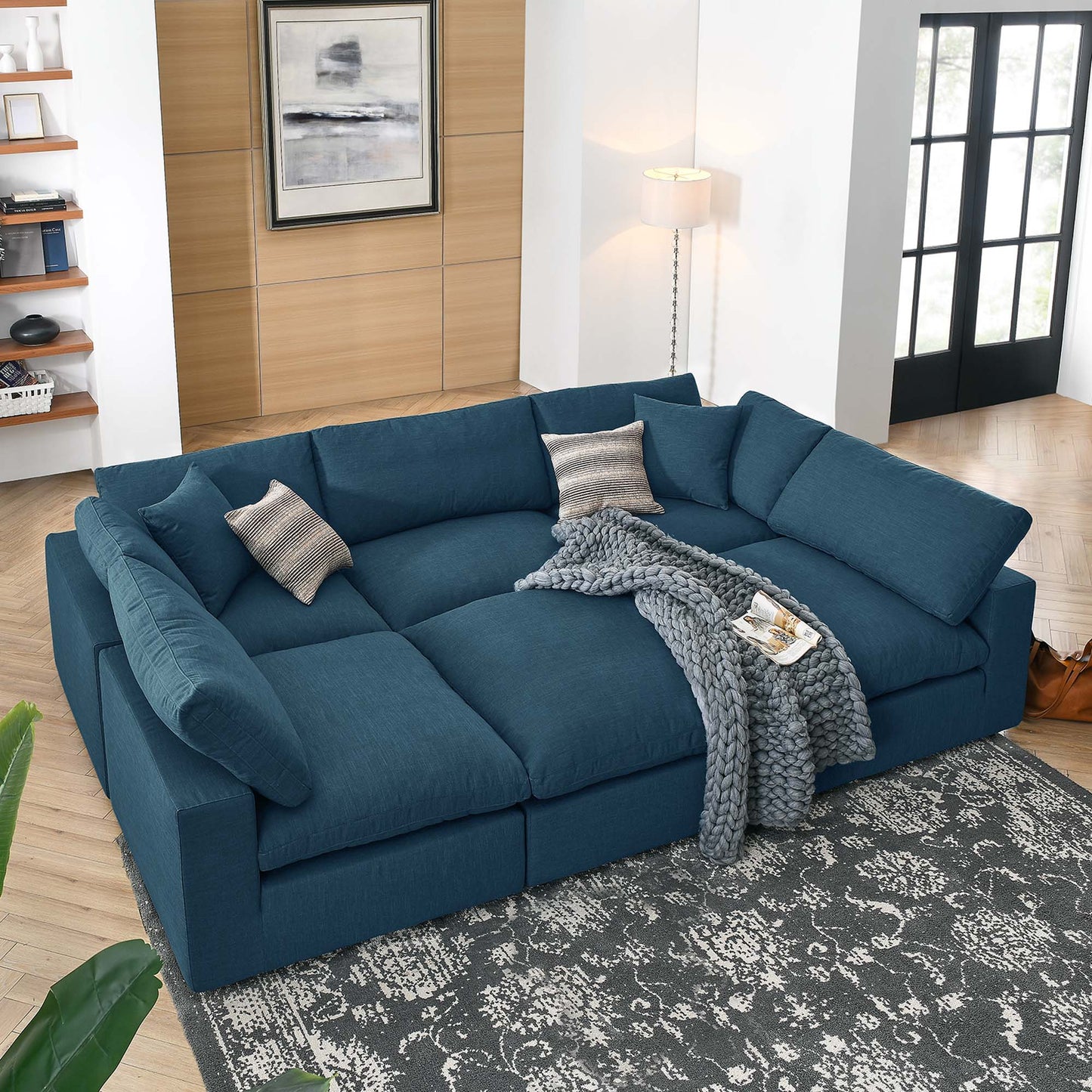 Commix 6-Piece Down Filled Overstuffed Sectional Sofa