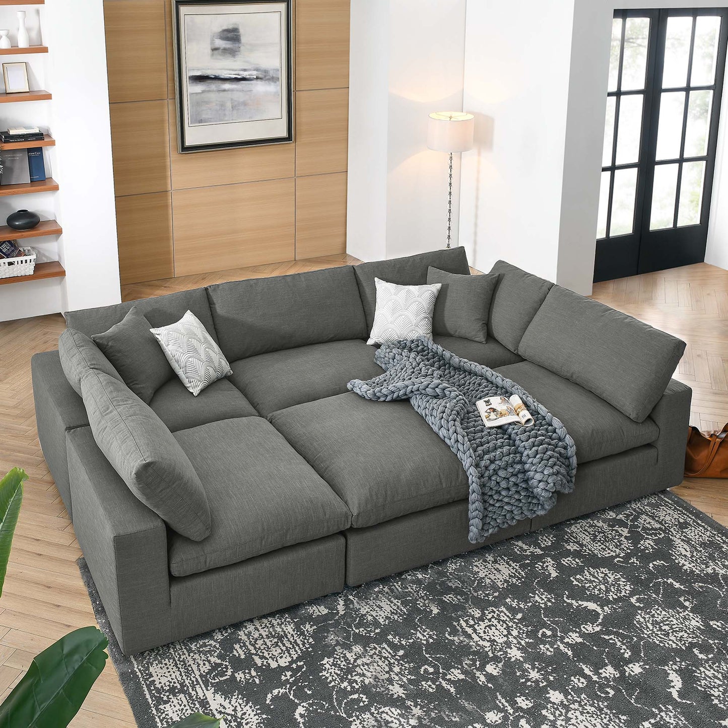 Commix 6-Piece Down Filled Overstuffed Sectional Sofa