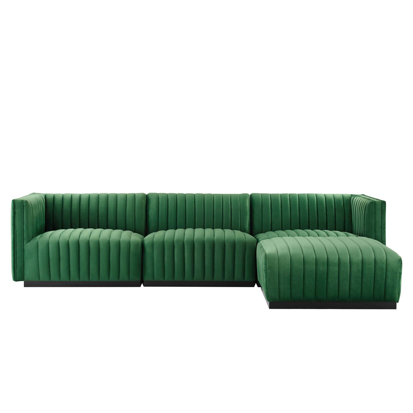 Conjure 4-Piece Channel Tufted Performance Velvet Sectional