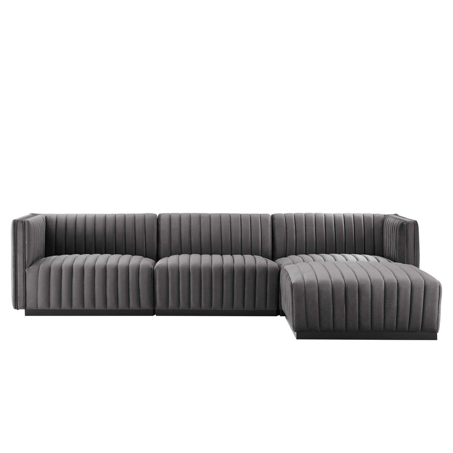 Conjure 4-Piece Channel Tufted Performance Velvet Sectional