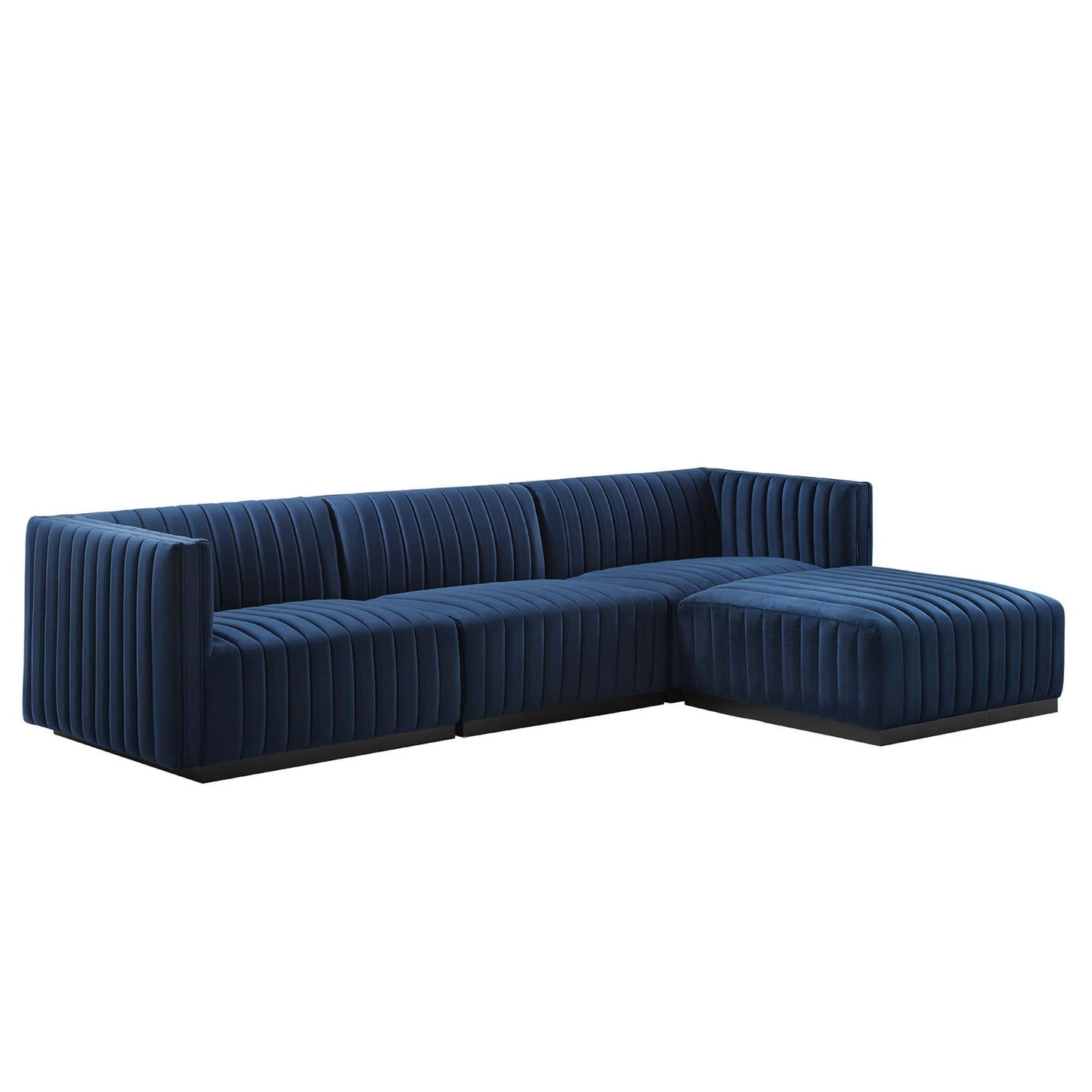 Conjure 4-Piece Channel Tufted Performance Velvet Sectional