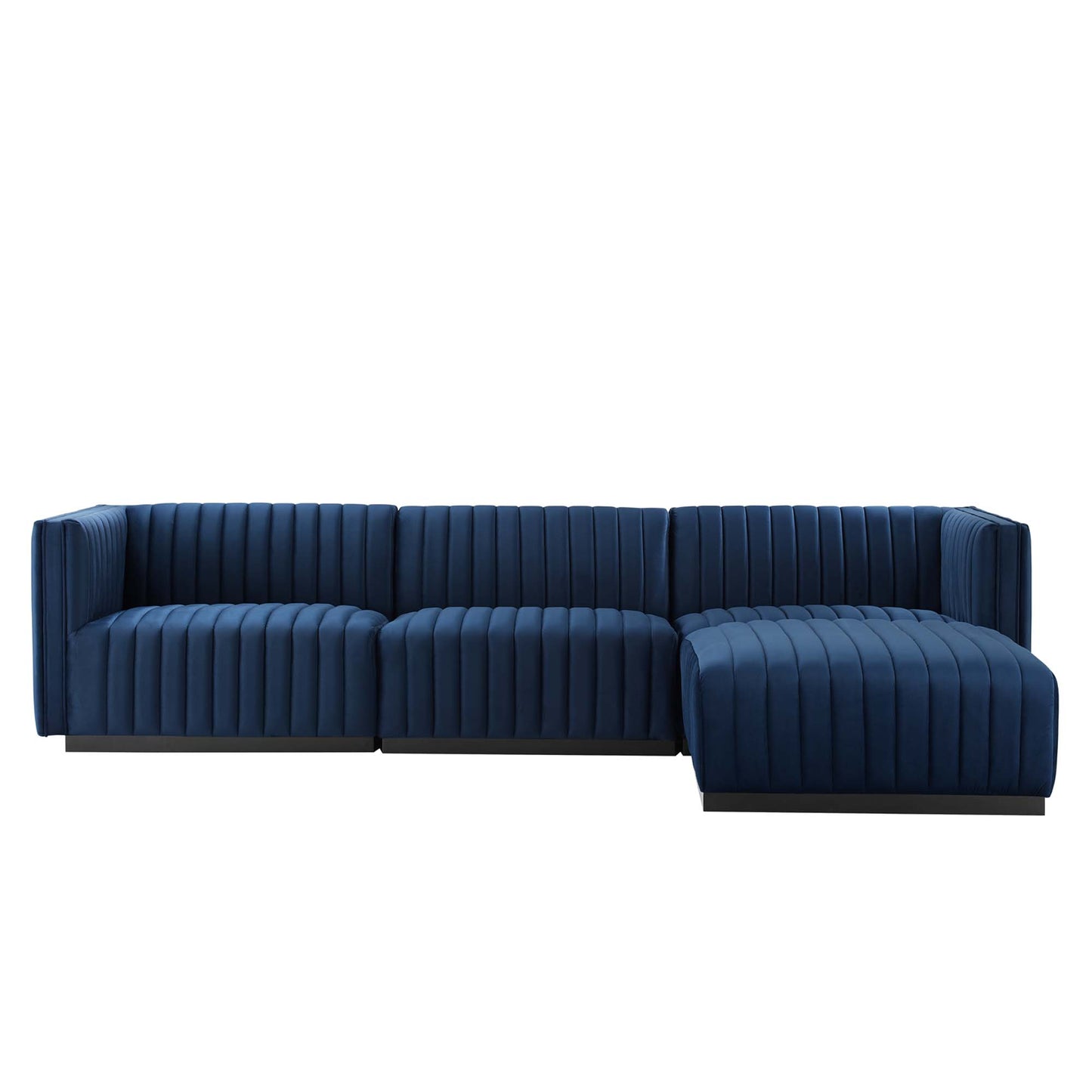 Conjure 4-Piece Channel Tufted Performance Velvet Sectional