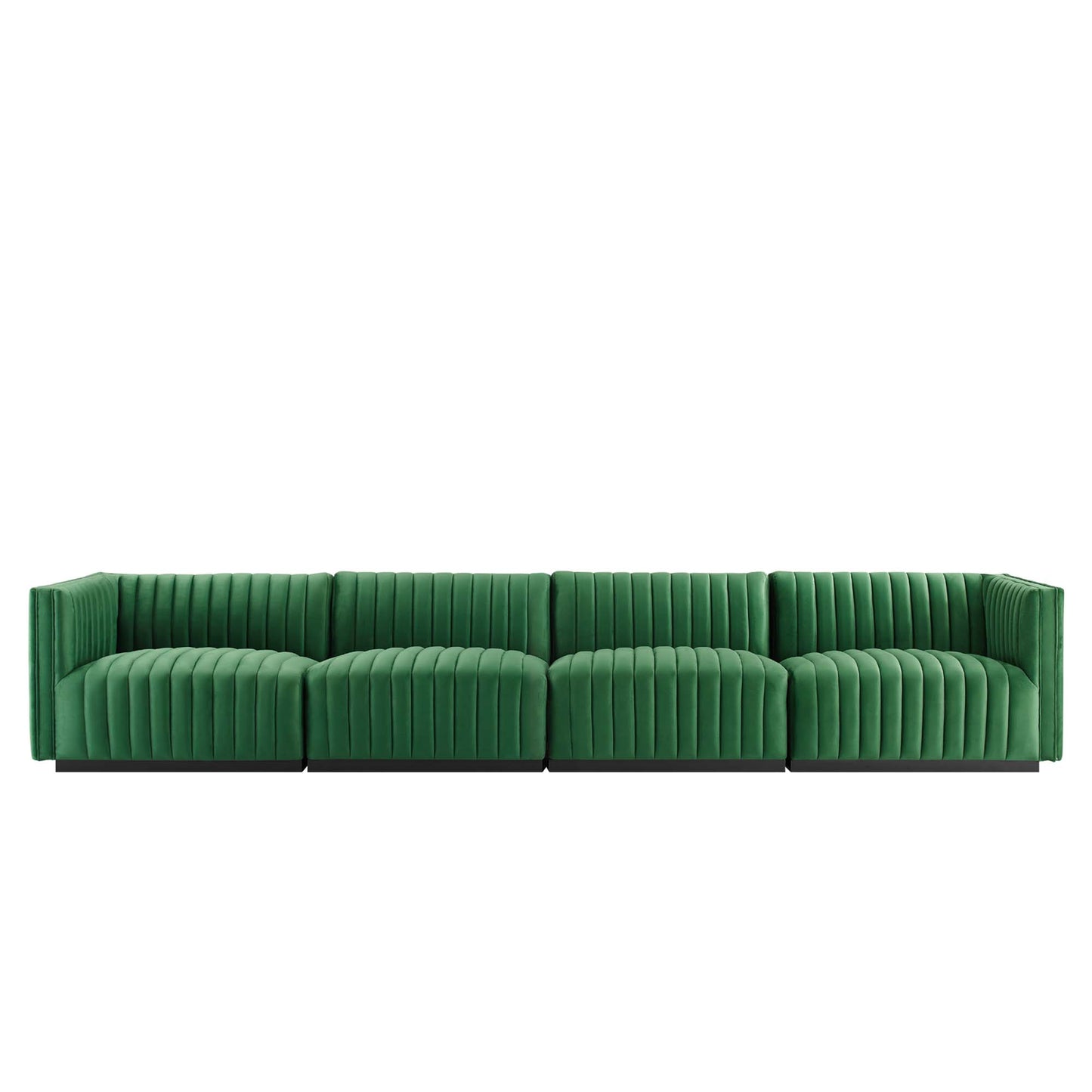 Conjure 4-Piece Channel Tufted Performance Velvet Sofa