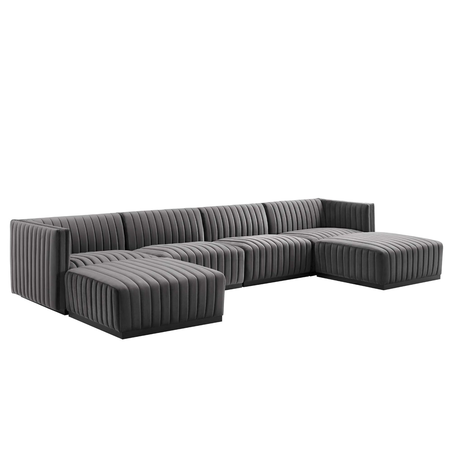 Conjure 6-Piece Channel Tufted Performance Velvet Sectional