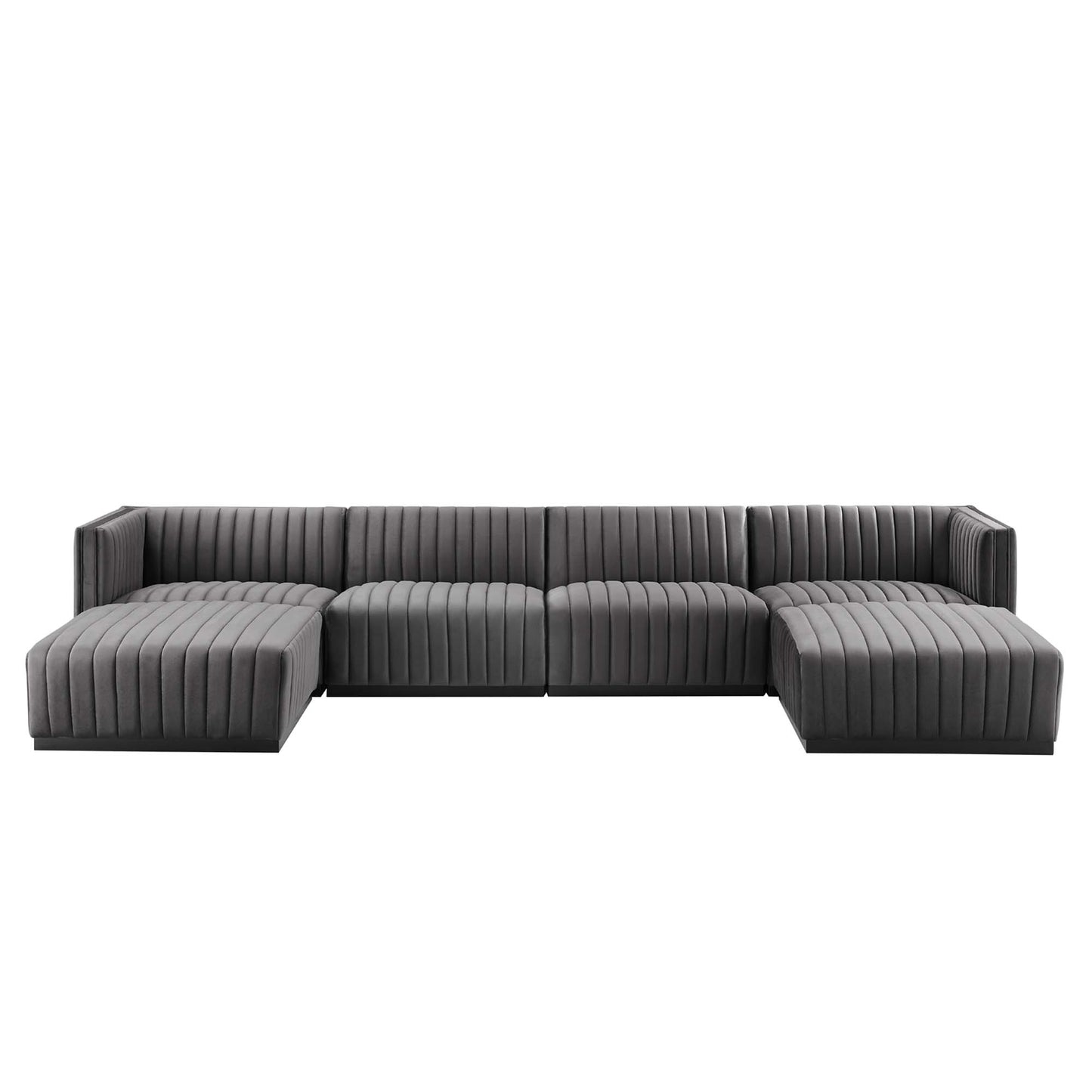 Conjure 6-Piece Channel Tufted Performance Velvet Sectional