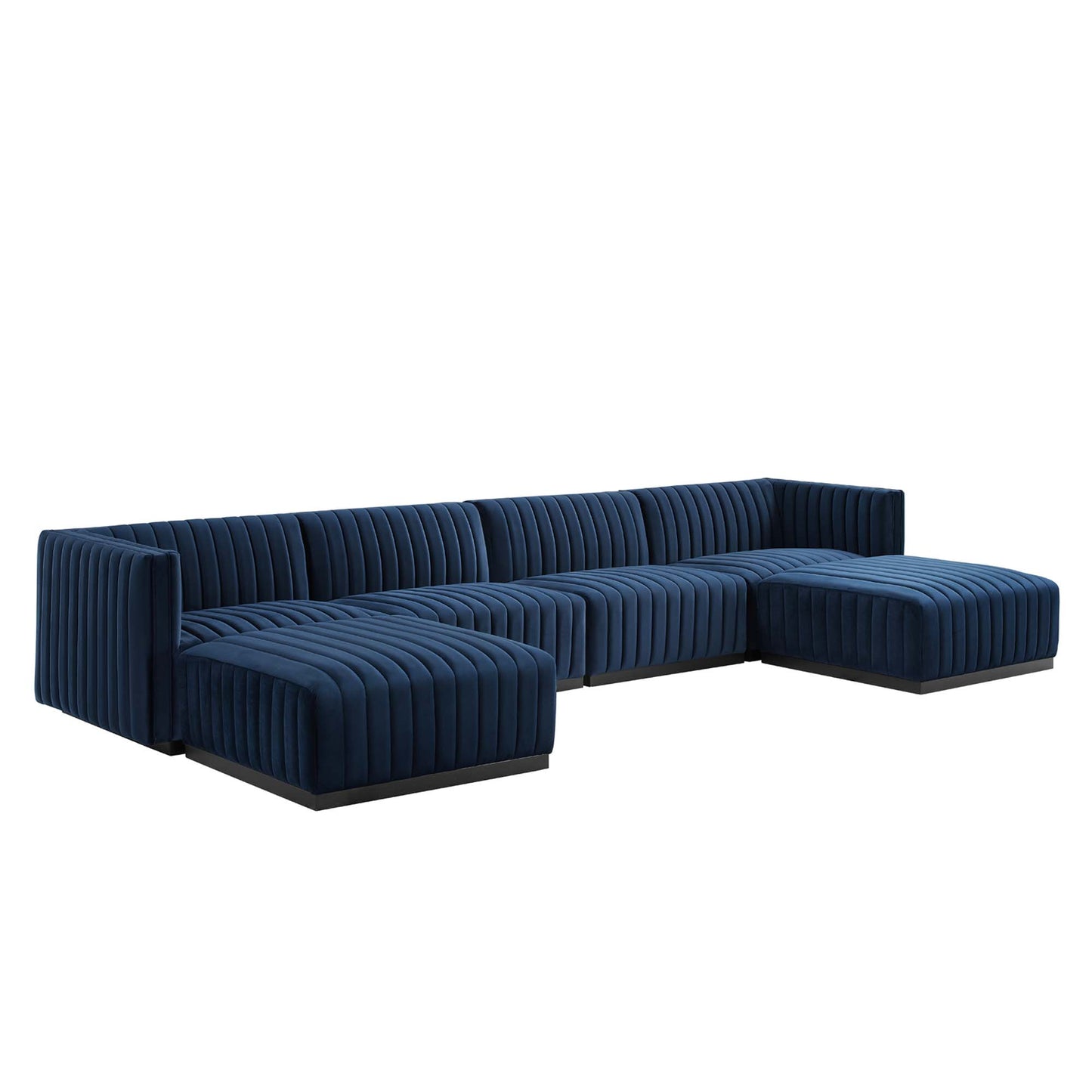 Conjure 6-Piece Channel Tufted Performance Velvet Sectional