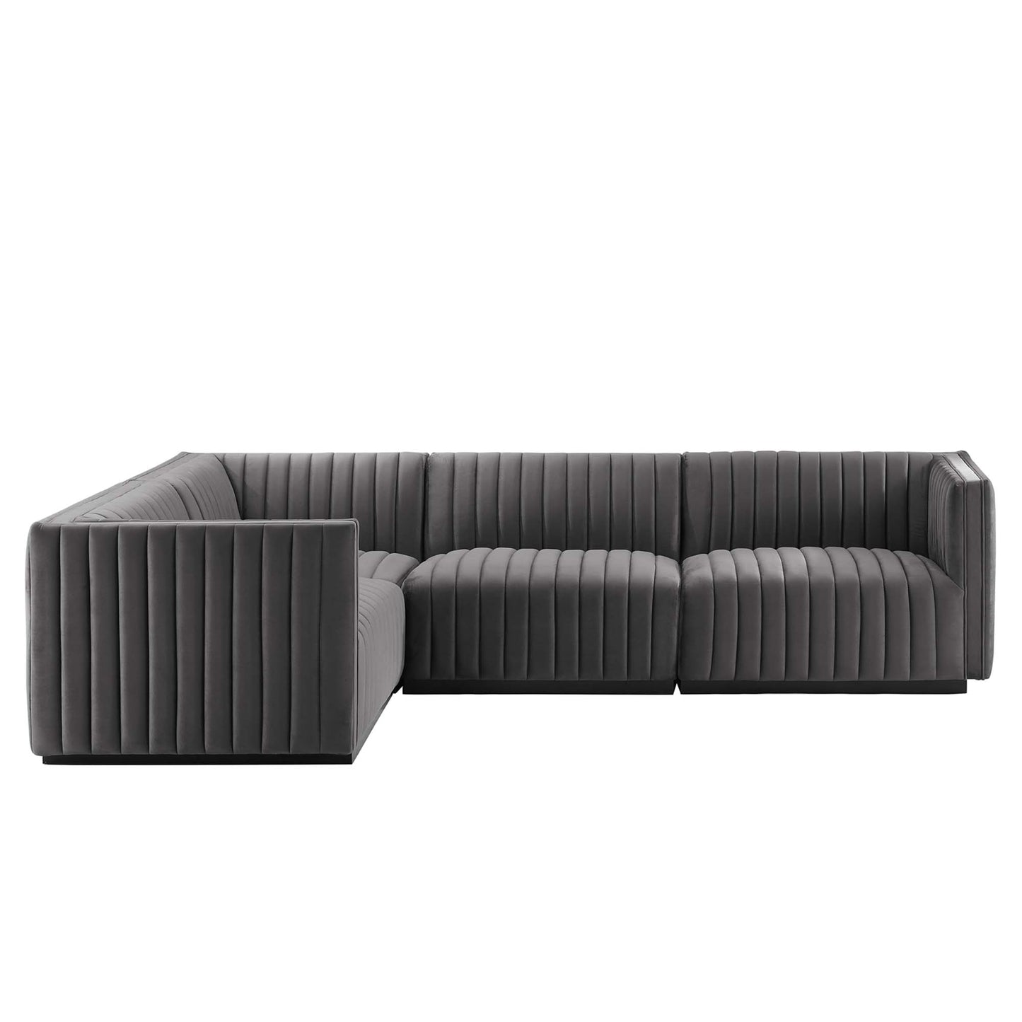 Conjure 4-Piece Channel Tufted Performance Velvet Sectional