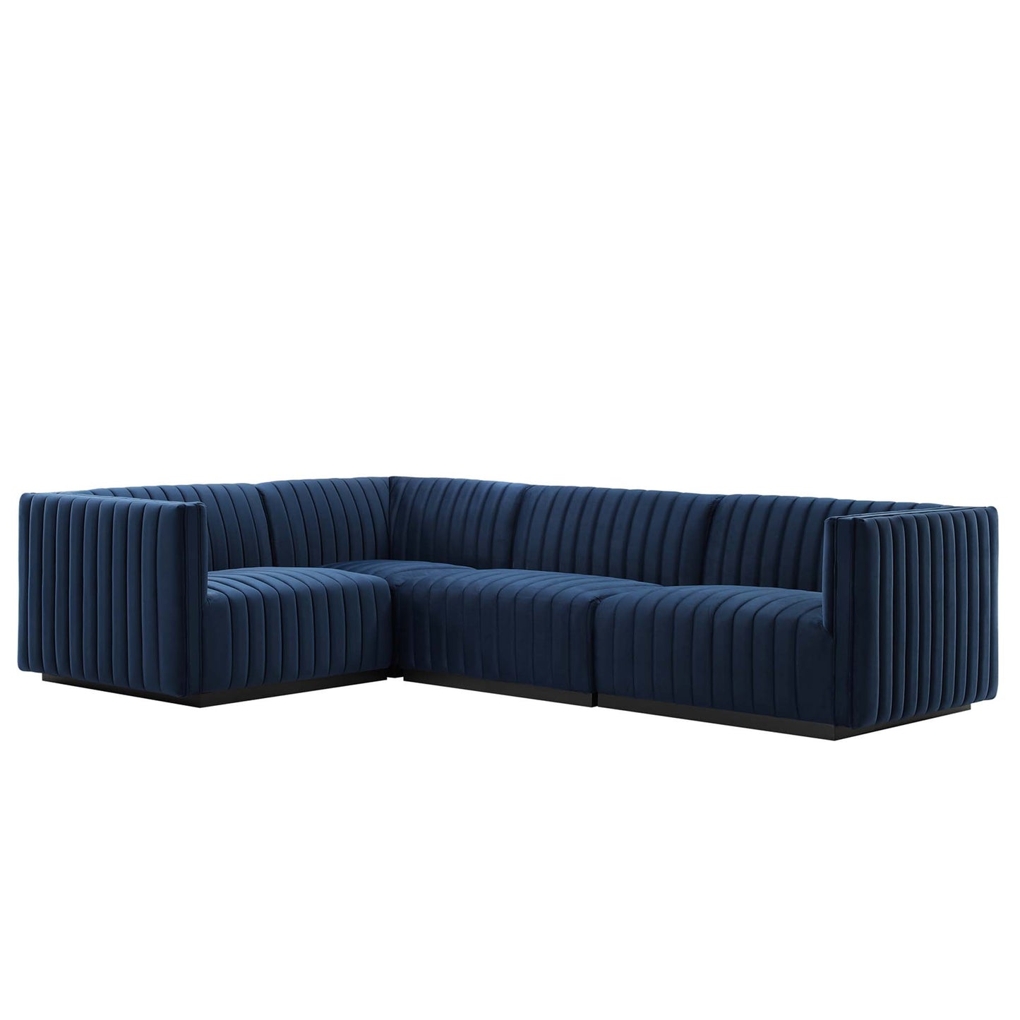 Conjure 4-Piece Channel Tufted Performance Velvet Sectional