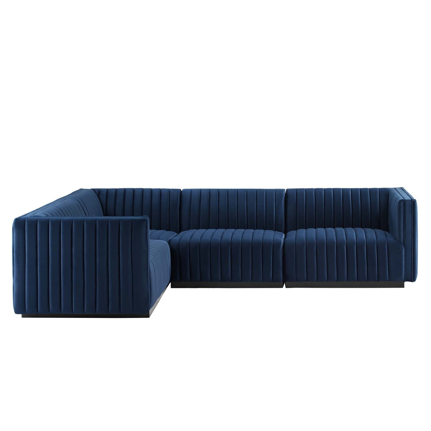 Conjure 4-Piece Channel Tufted Performance Velvet Sectional