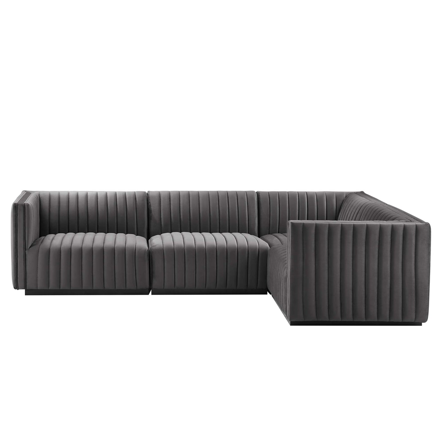 Conjure 4-Piece Channel Tufted Performance Velvet Sectional