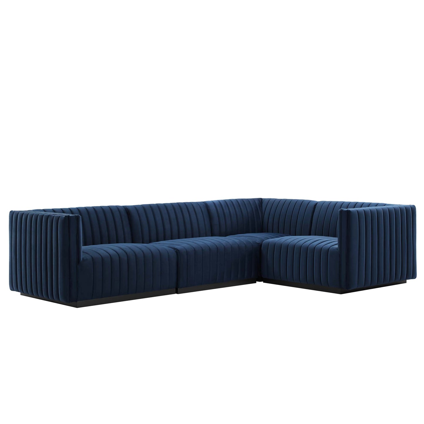 Conjure 4-Piece Channel Tufted Performance Velvet Sectional