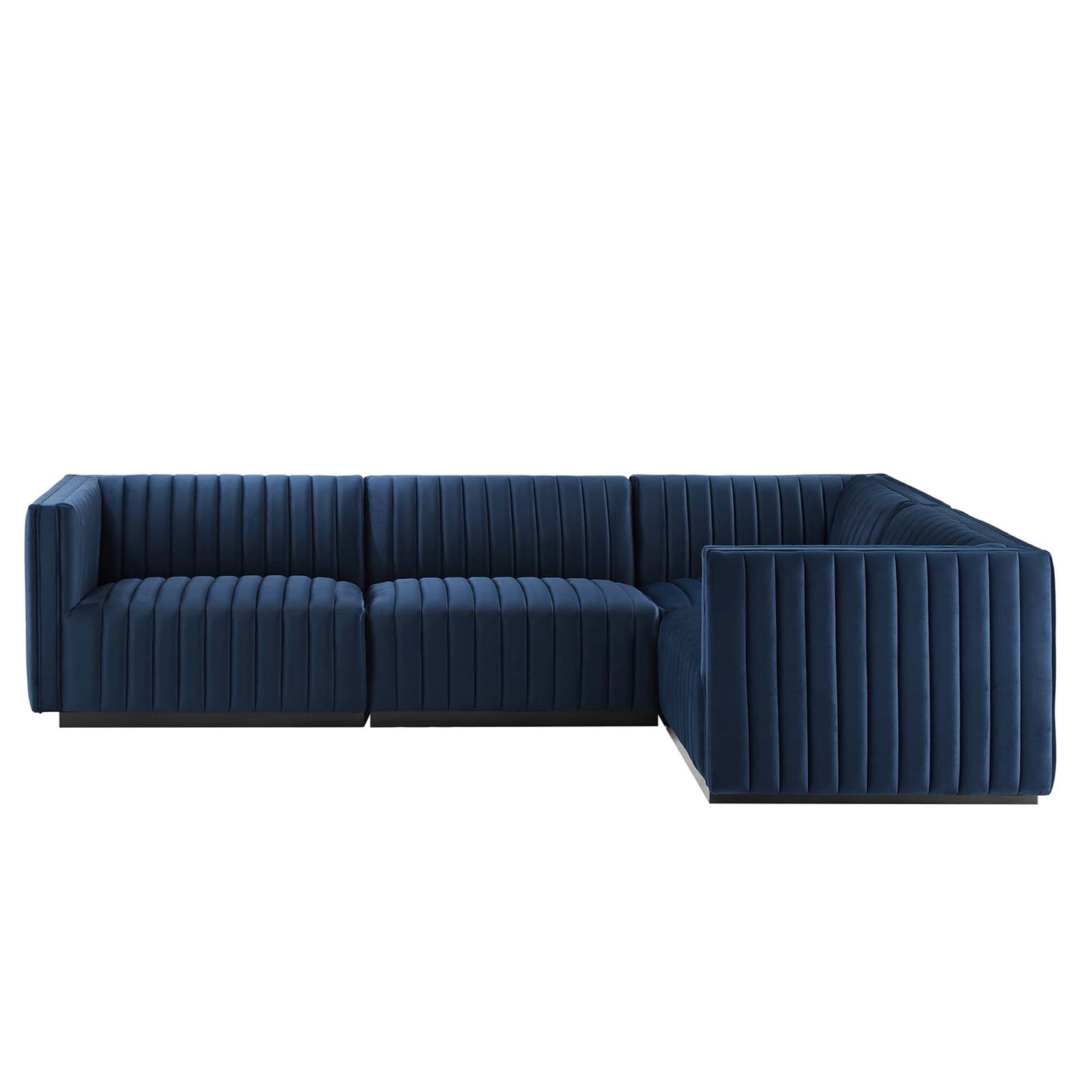 Conjure 4-Piece Channel Tufted Performance Velvet Sectional