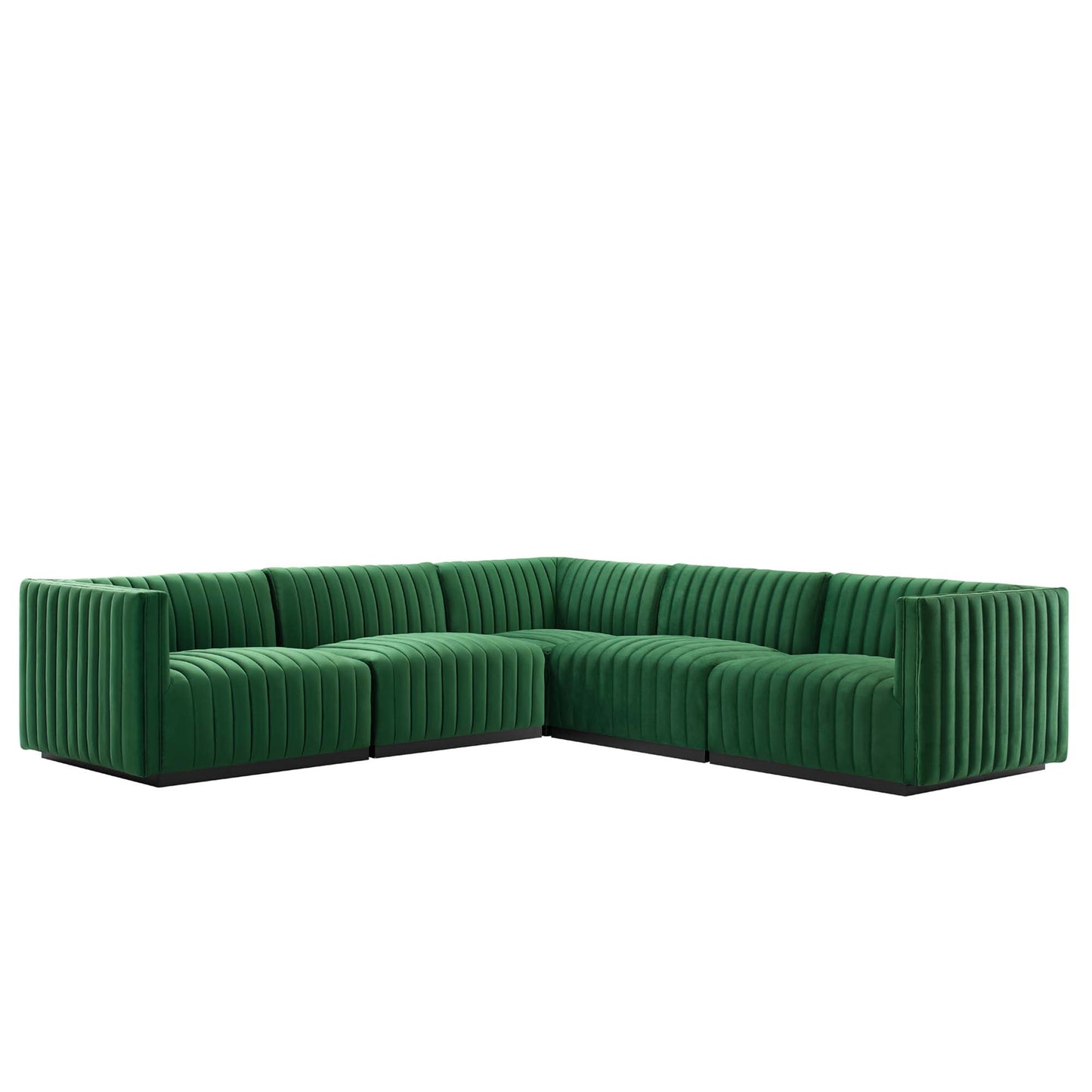 Conjure 5-Piece Channel Tufted Performance Velvet Sectional