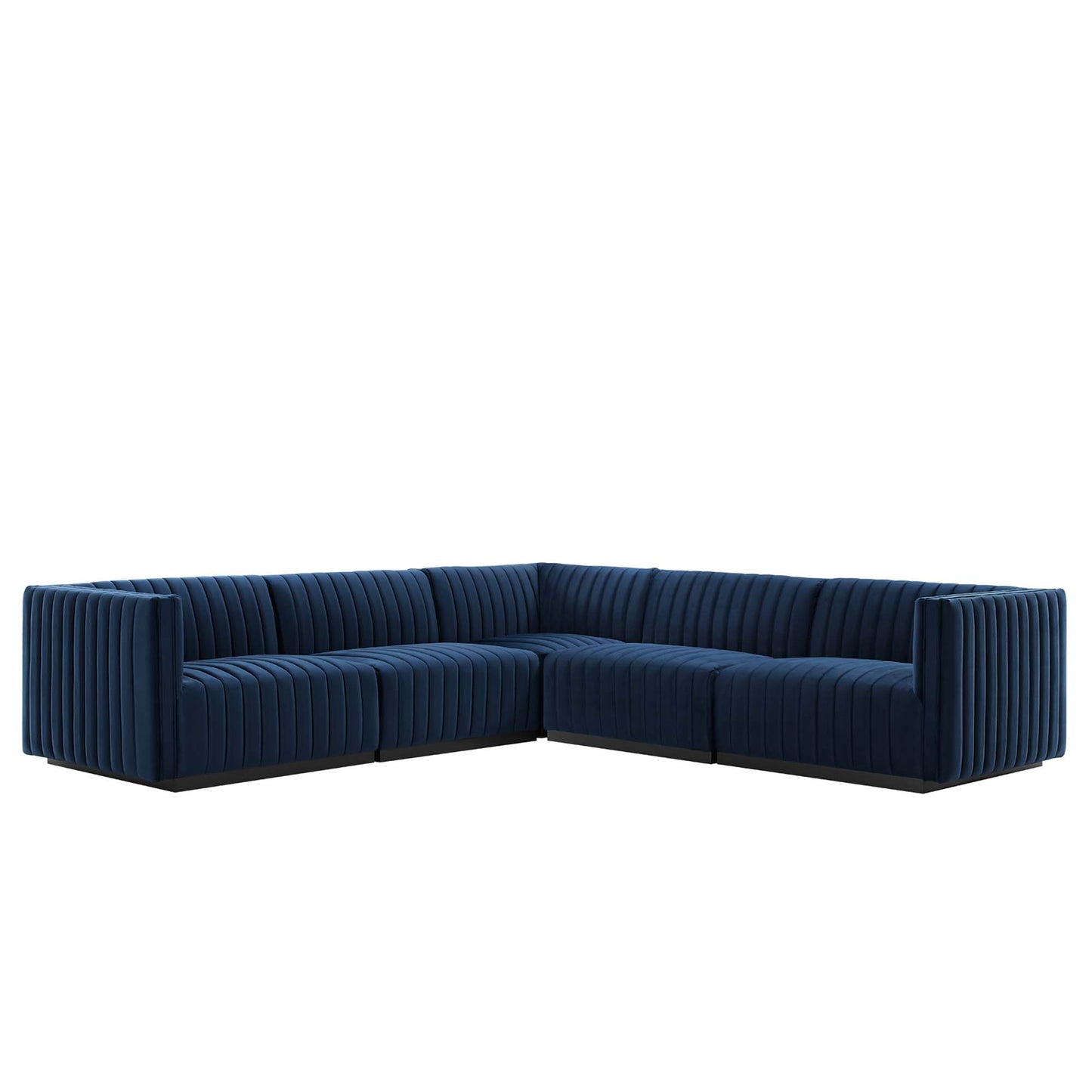 Conjure 5-Piece Channel Tufted Performance Velvet Sectional