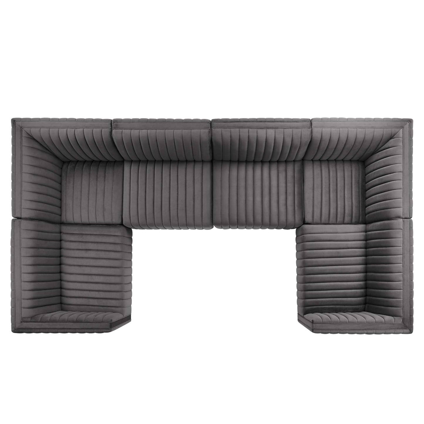 Conjure 6-Piece Channel Tufted Performance Velvet Sectional