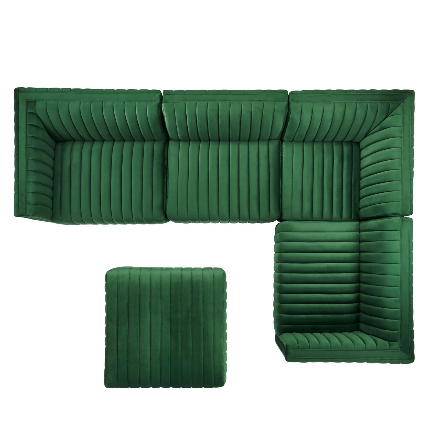 Conjure 5-Piece Channel Tufted Performance Velvet Sectional