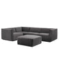 Conjure 5-Piece Channel Tufted Performance Velvet Sectional