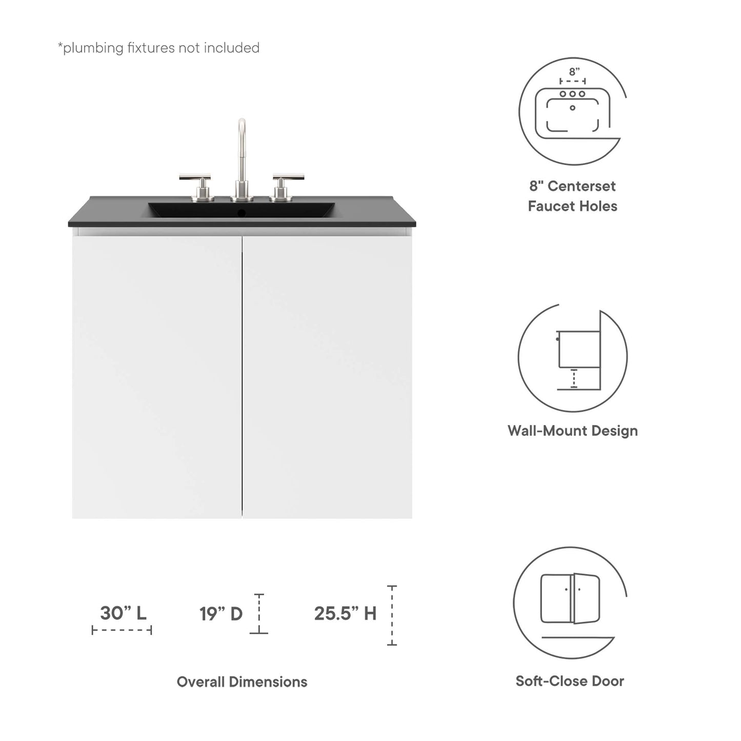 Mueble de baño de pared Bryn de 30" de Modway