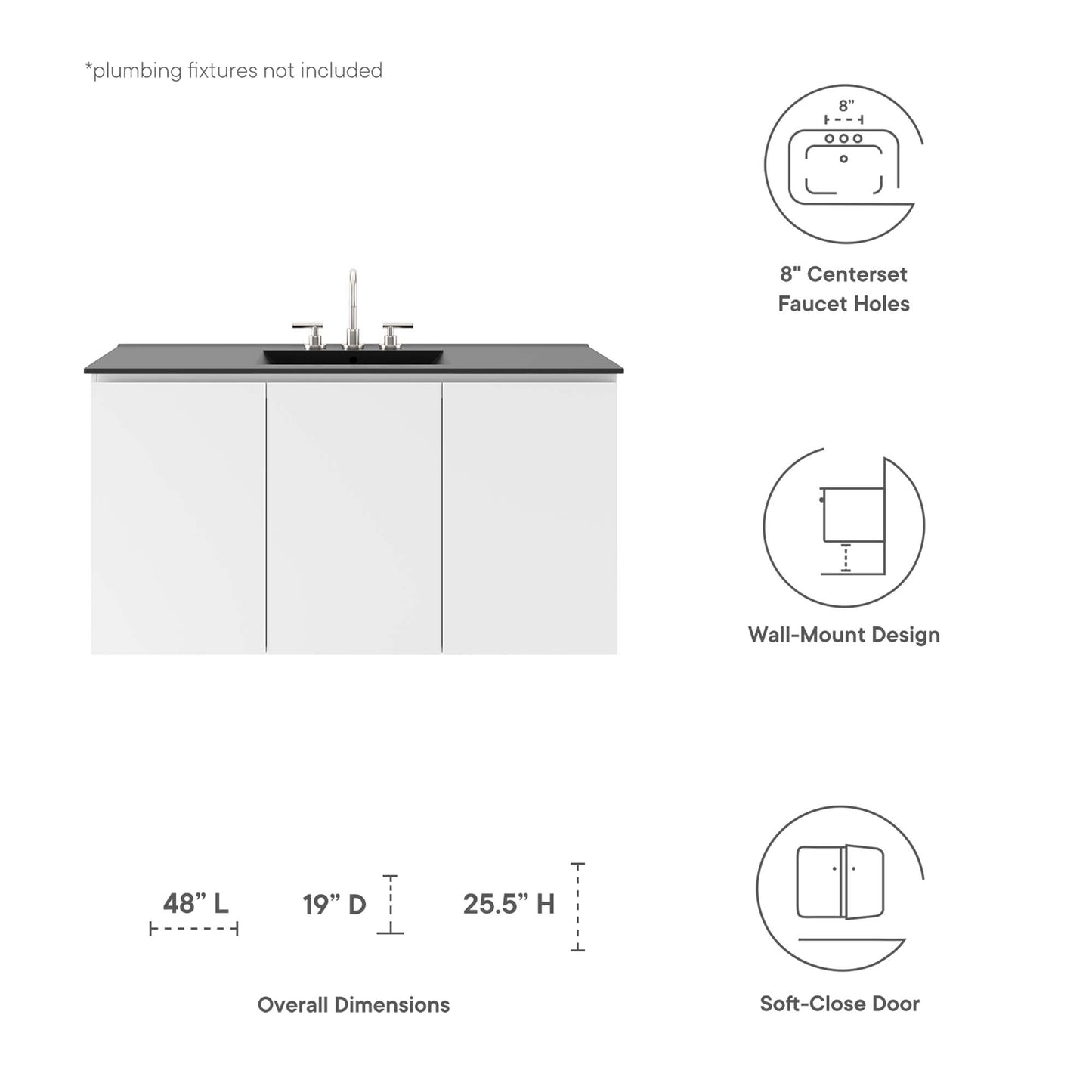 Mueble de baño de pared Bryn de 48" de Modway