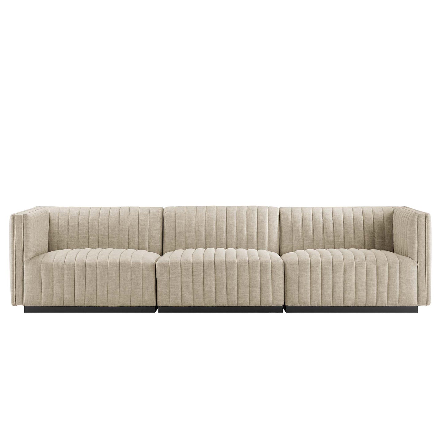 Conjure Channel Tufted Upholstered Fabric Sofa