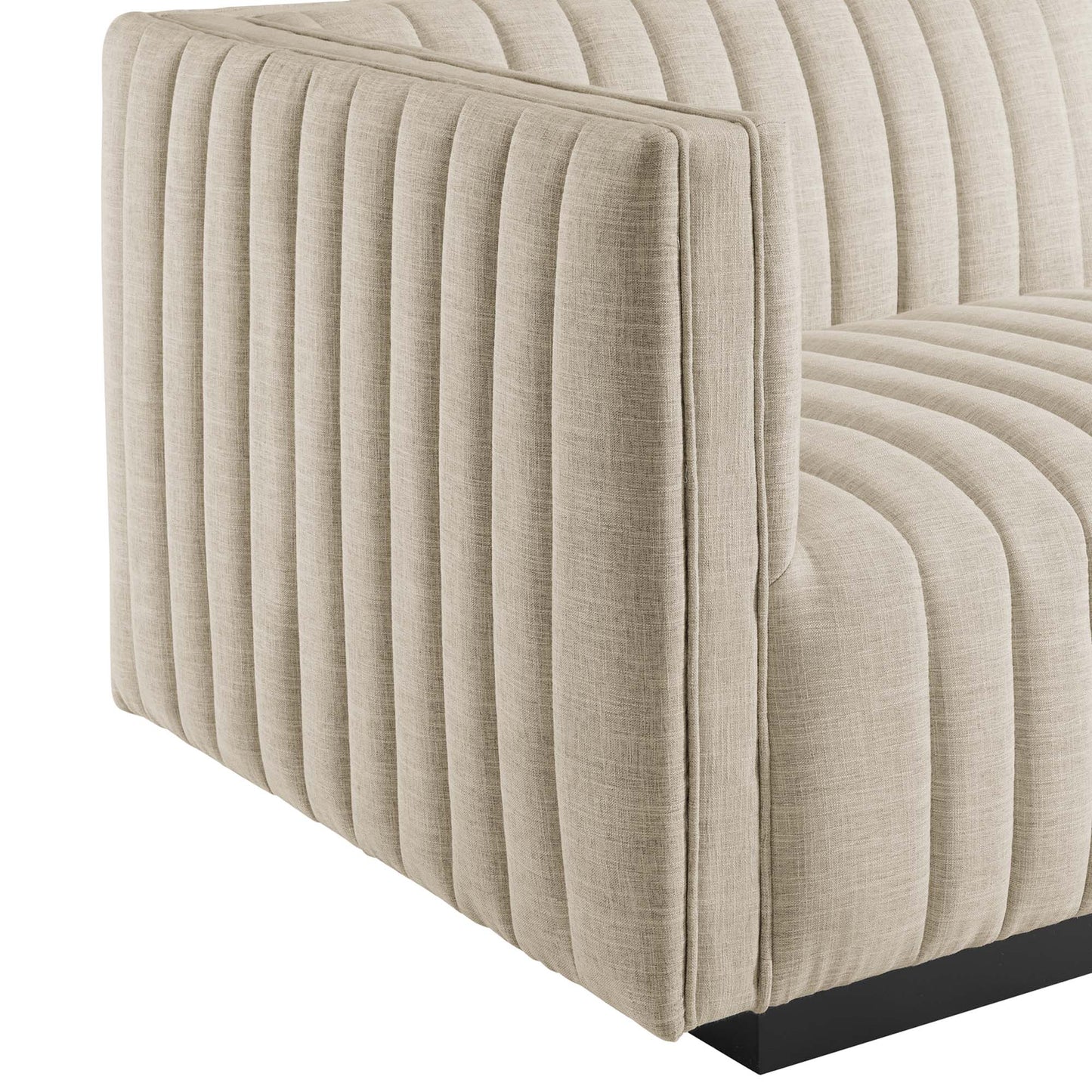 Conjure Channel Tufted Upholstered Fabric Sofa