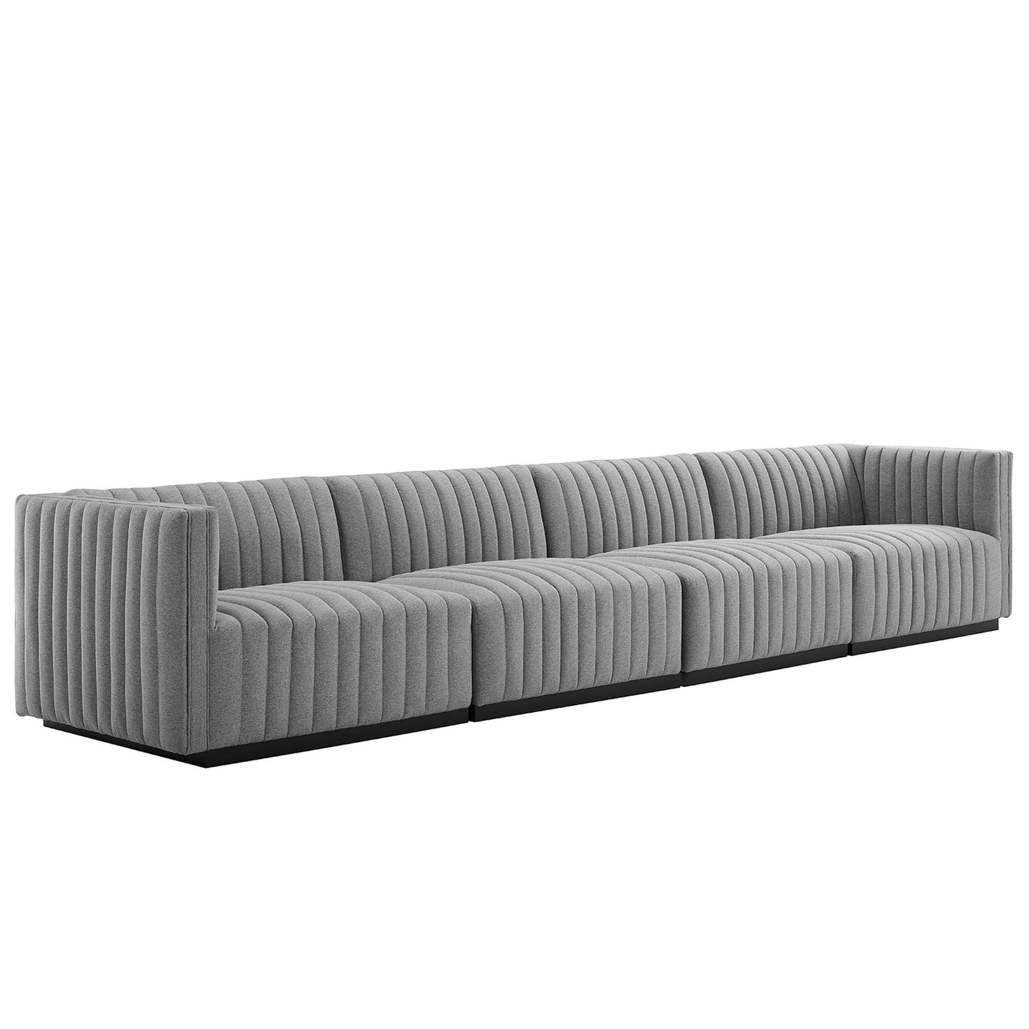 Conjure 4-Piece Channel Tufted Upholstered Fabric Sofa